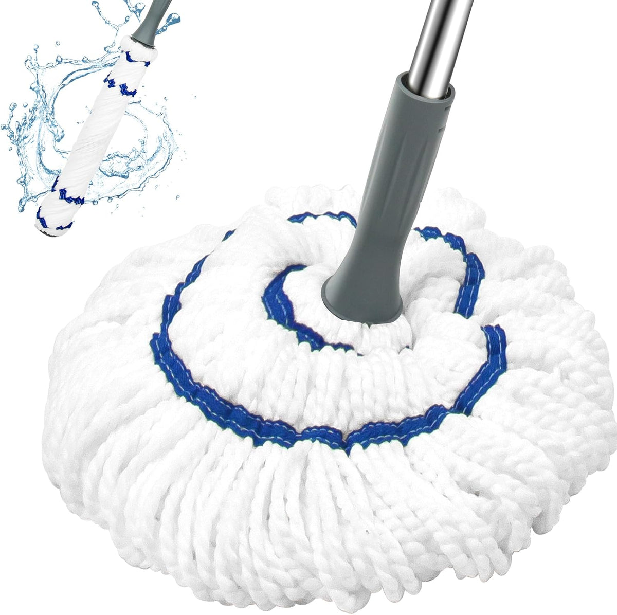 Self Wringing Floor Cleaner with 52.5 Inch Long Handle, Heavy Duty Wet Mop for Hardwood, Tile