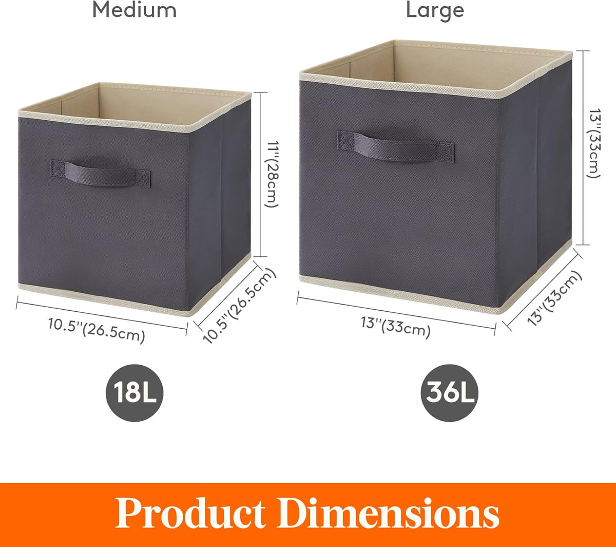 Lifewit 16 Packs Storage Cubes, 11 Inch Cube Storage Bins, Foldable Decorative Fabric Storage