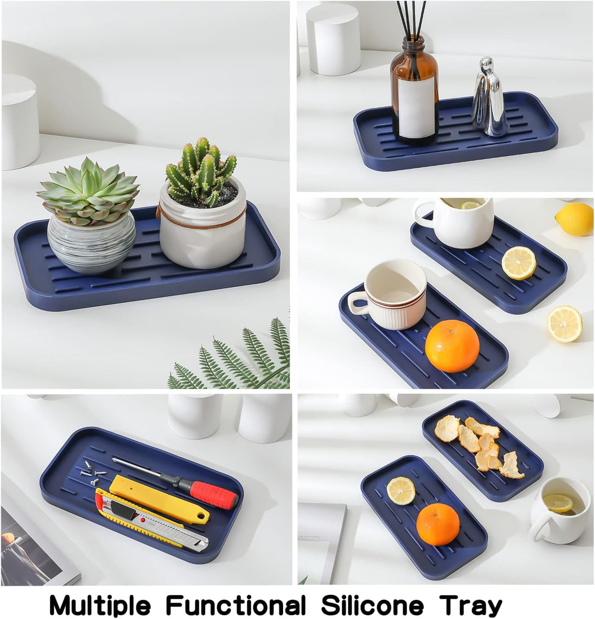 Silicone Kitchen Sink Organizer Tray for Multiple Usage,Eco-Friendly Sponges Holder for Kitchen