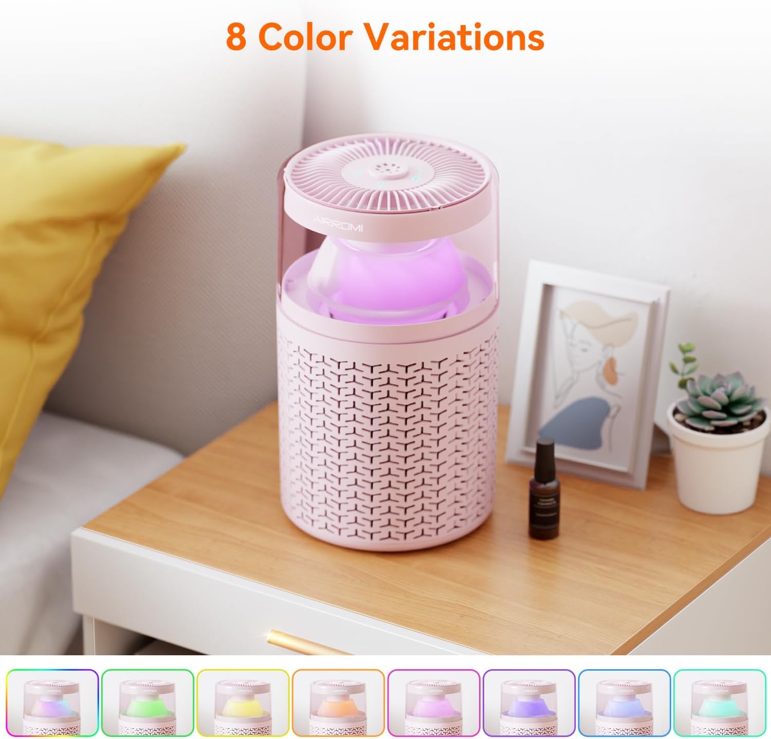 AIRROMI Air Purifiers for Bedroom Home,Up to 658 Ft²,Activated Carbon Filter Cleaner,With Fragrance
