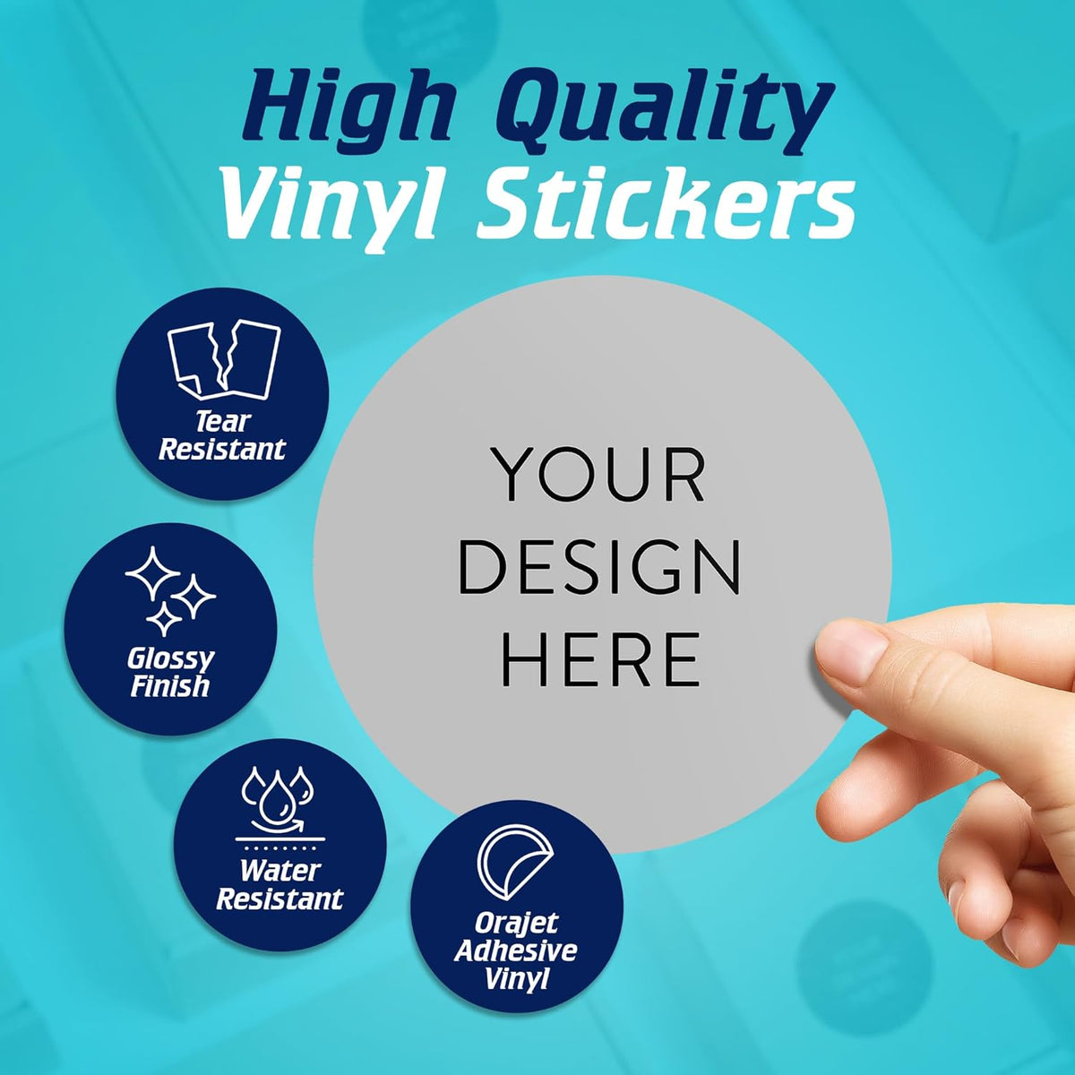 100 Custom Vinyl Stickers - Upload Your own Image, Text, Design, Logo - Personalized Logo Labels