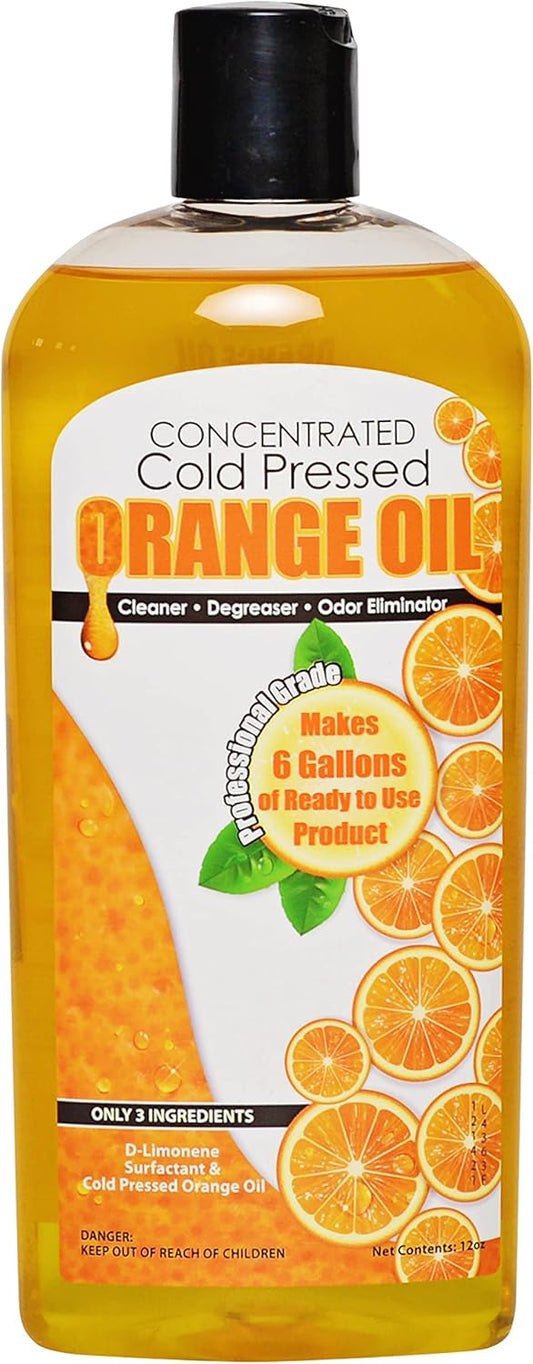 Cold Pressed Orange Oil Concentrate |12-ounce Professional Grade All-Purpose Citrus Cleaner