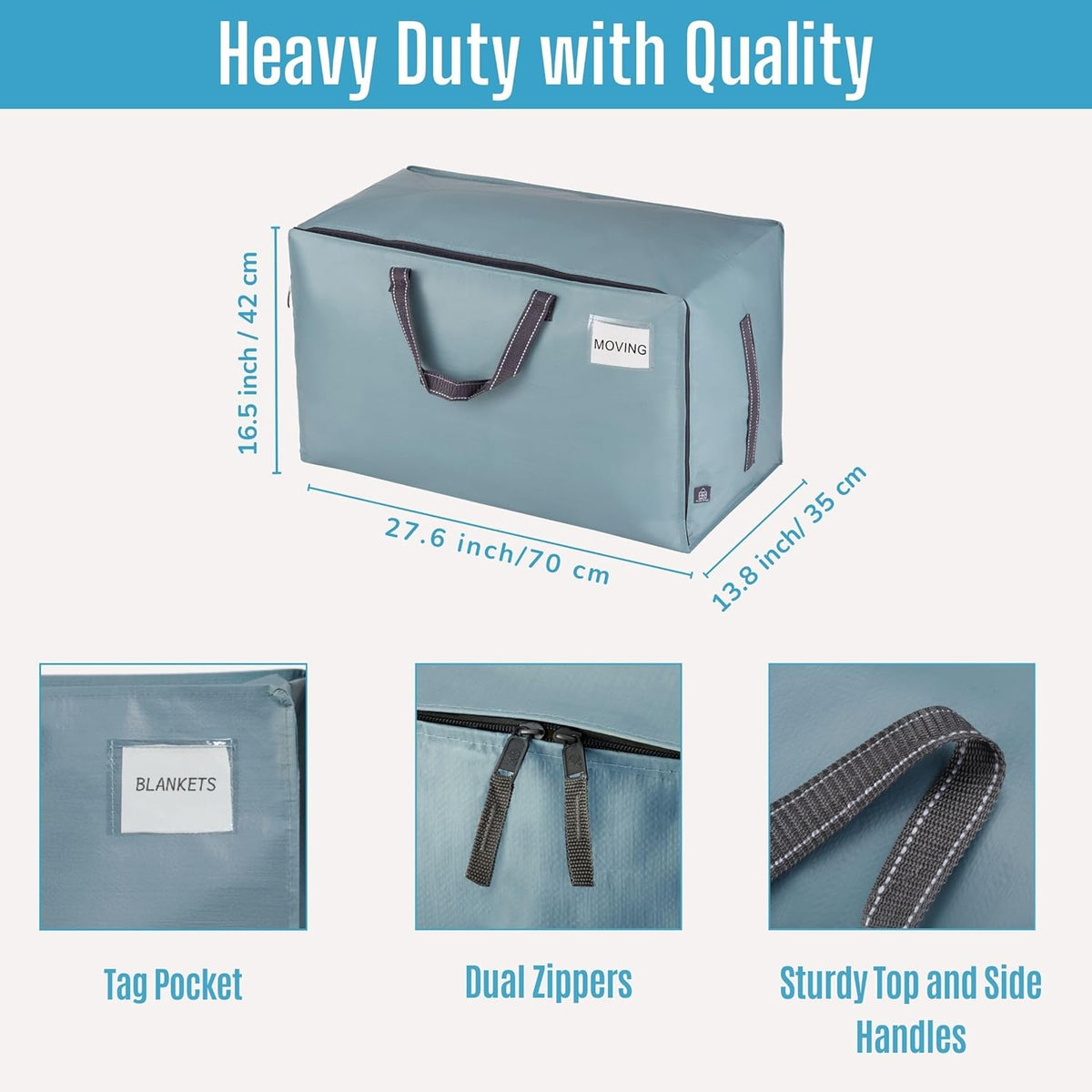 VENO 6 Pack Moving and Storage Bags, Heavy Duty, Alternative to Moving Boxes, Large Packing Totes