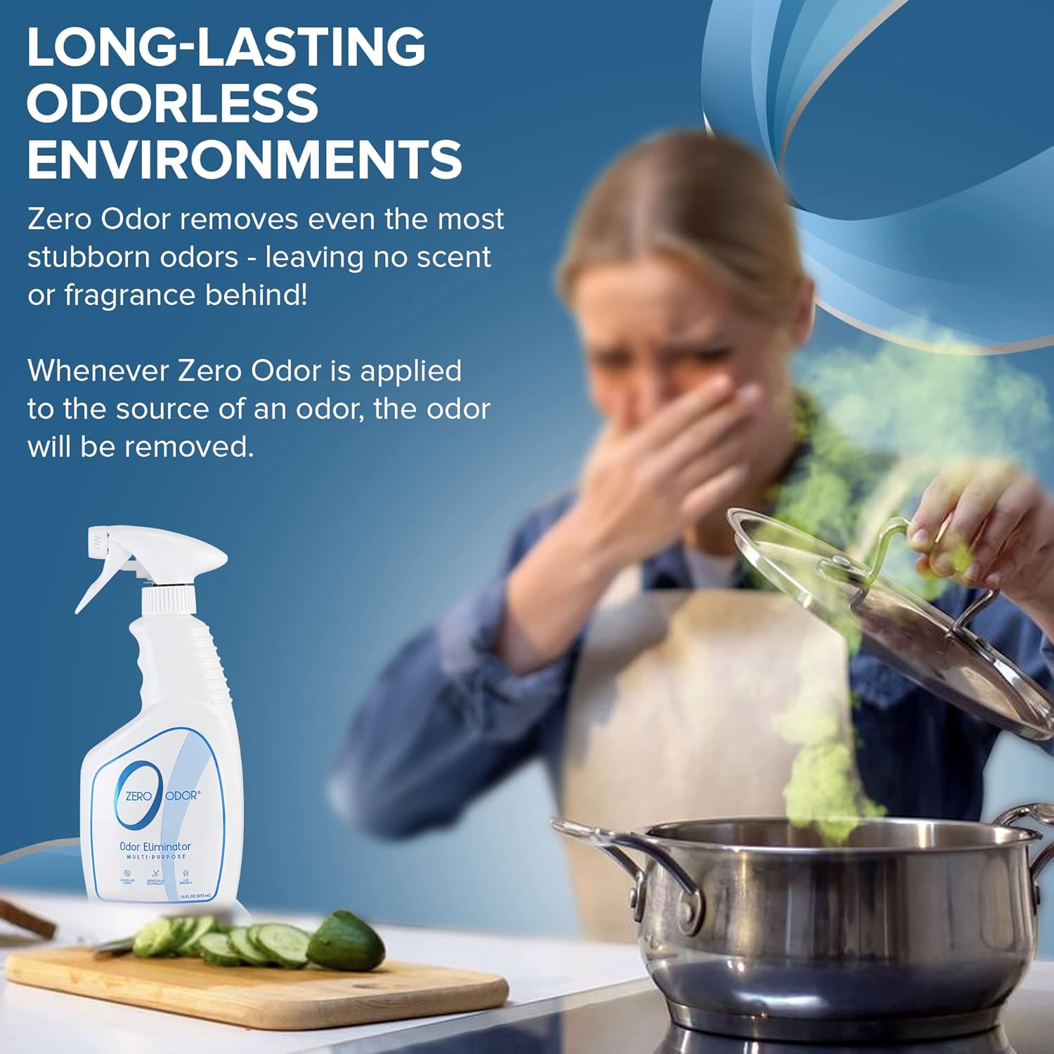 Zero Odor - Multi-Purpose Strong Odor Eliminator for Home, Office, Car, Bathroom, Hotel, Room