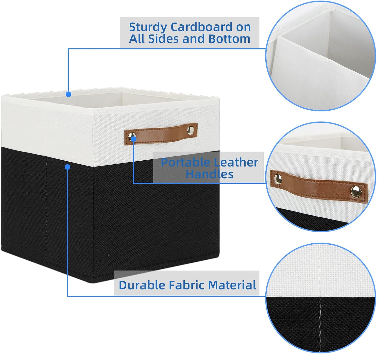 Temary 11 inch Cube Storage Bin 4 Pack Fabric Storage Cubes for Home, Fabric Storage Bin Storage