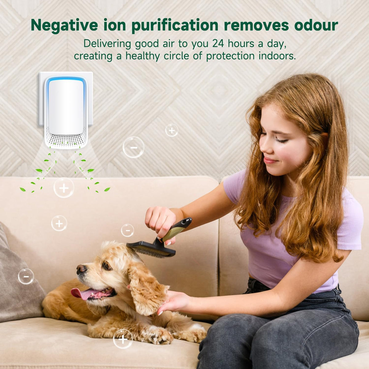 Air Ionizers for Home (3 Pack), Negative Ion Generator, Quiet Air Freshener for Bedroom, Office