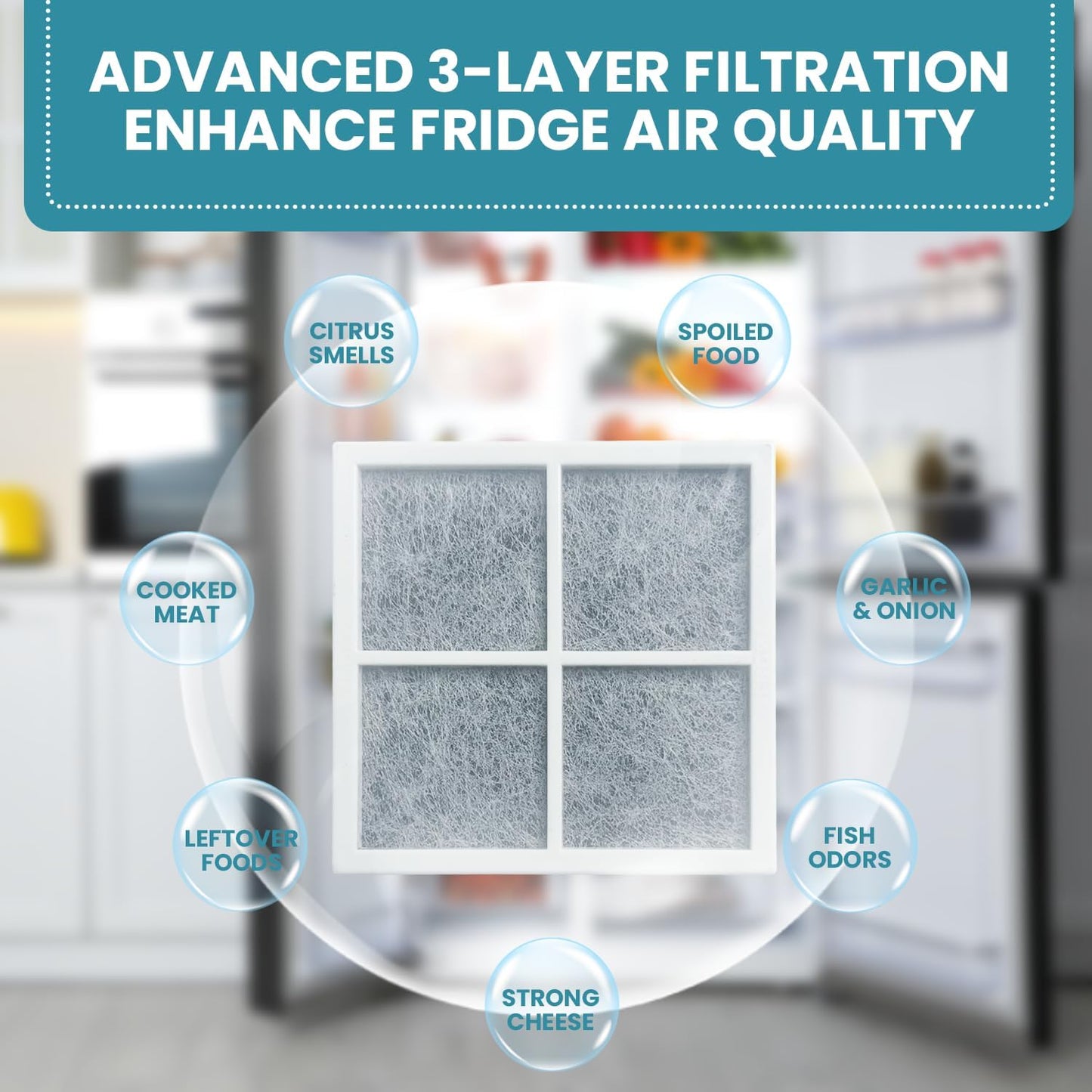 LT120F Refrigerator Air Filter Compatible with LG Refrigerator Air Filter Replacement ADQ73214404
