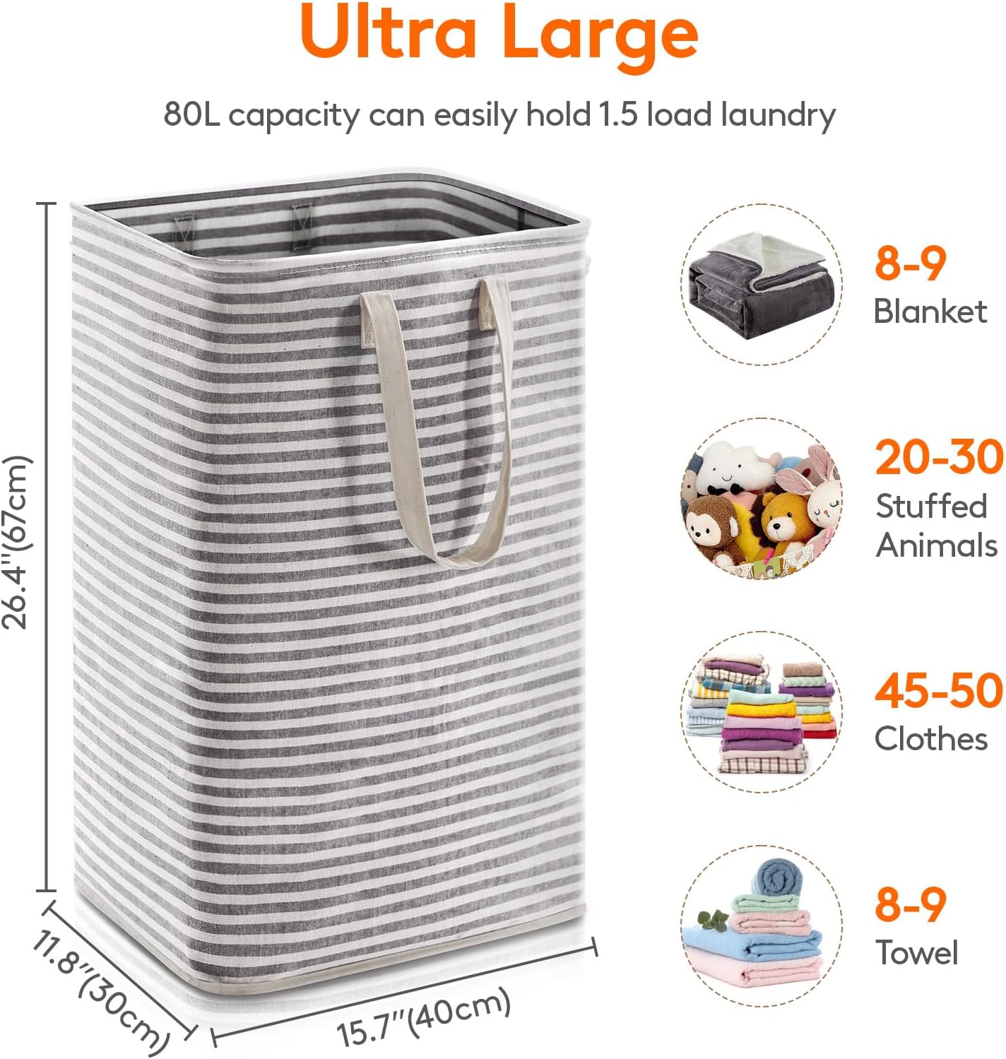 Lifewit Laundry Hamper Large Collapsible Laundry Basket, Freestanding Waterproof Clothes Hamper