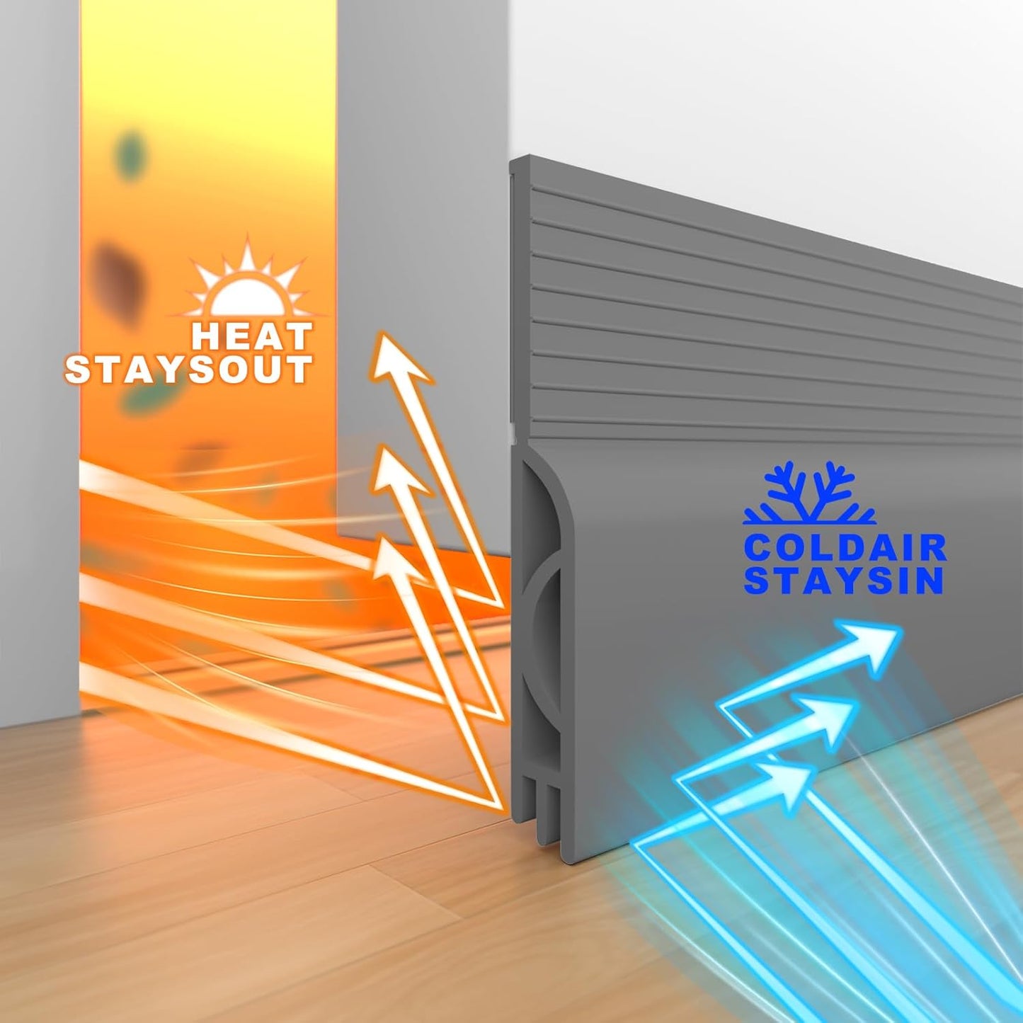 Door Draft Stopper,Door Sweep for Bottom,Weather Stripping Doors Seal Draft Guard Blocker Noise