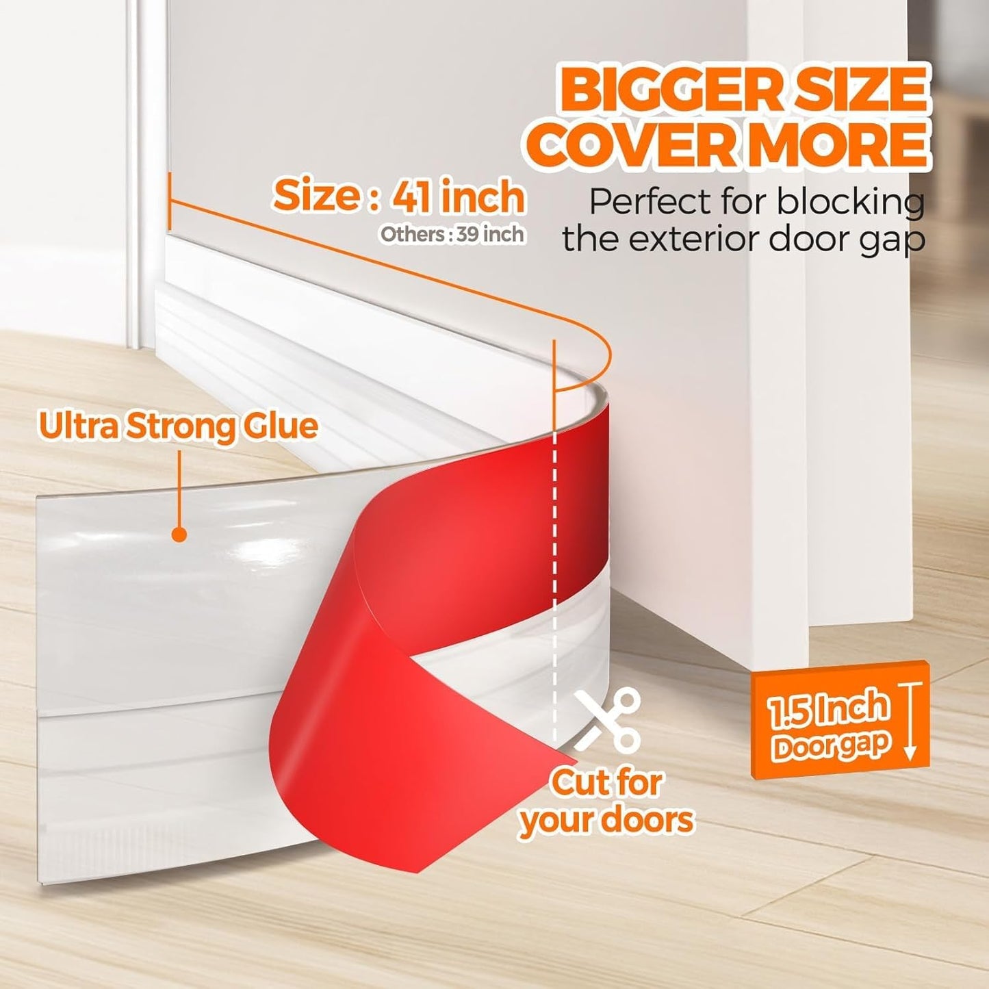 Holikme Weather Stripping 41 inch Door Draft Stopper Under Door Draft Blocker Doors Sweep Noise