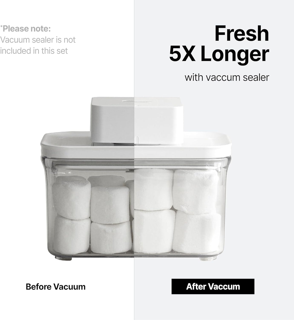 VAKUEN Premium Airtight Food Storage Containers, 4L(4.10qt) Smart One-Click Seal Lid, Patented
