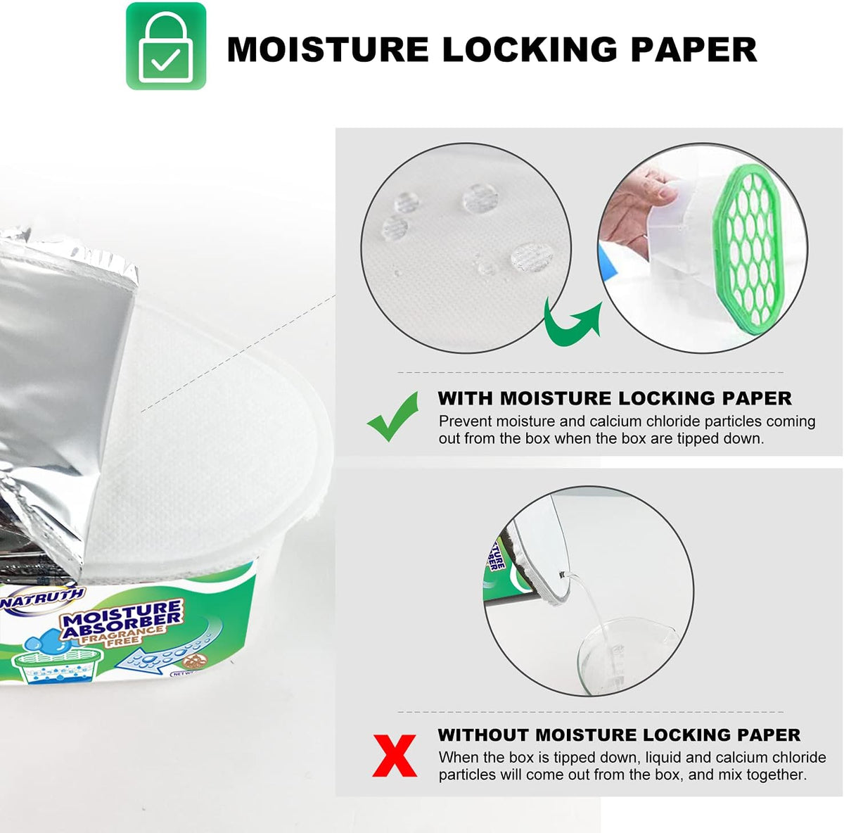 NATRUTH Moisture Absorber boxes, Unscented 500ml(6 PACKS)*10.5OZ Closet Dehumidifier, Eradicate