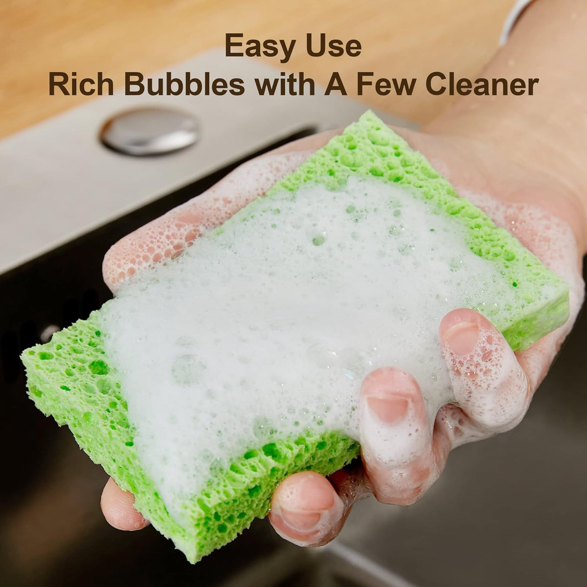 JOYMOOP Dish Sponge Scrubber, Cellulose Sponges Kitchen for Non-Scratch Washing Dishes, Household