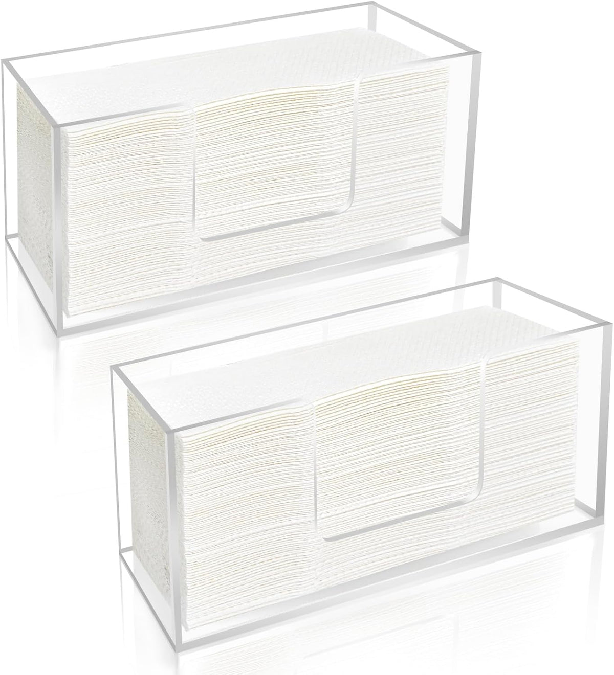 2Pack Acrylic Paper Towel Dispenser, Napkin Holder for Bathroom, Kitchen & Countertop – Paper Towel