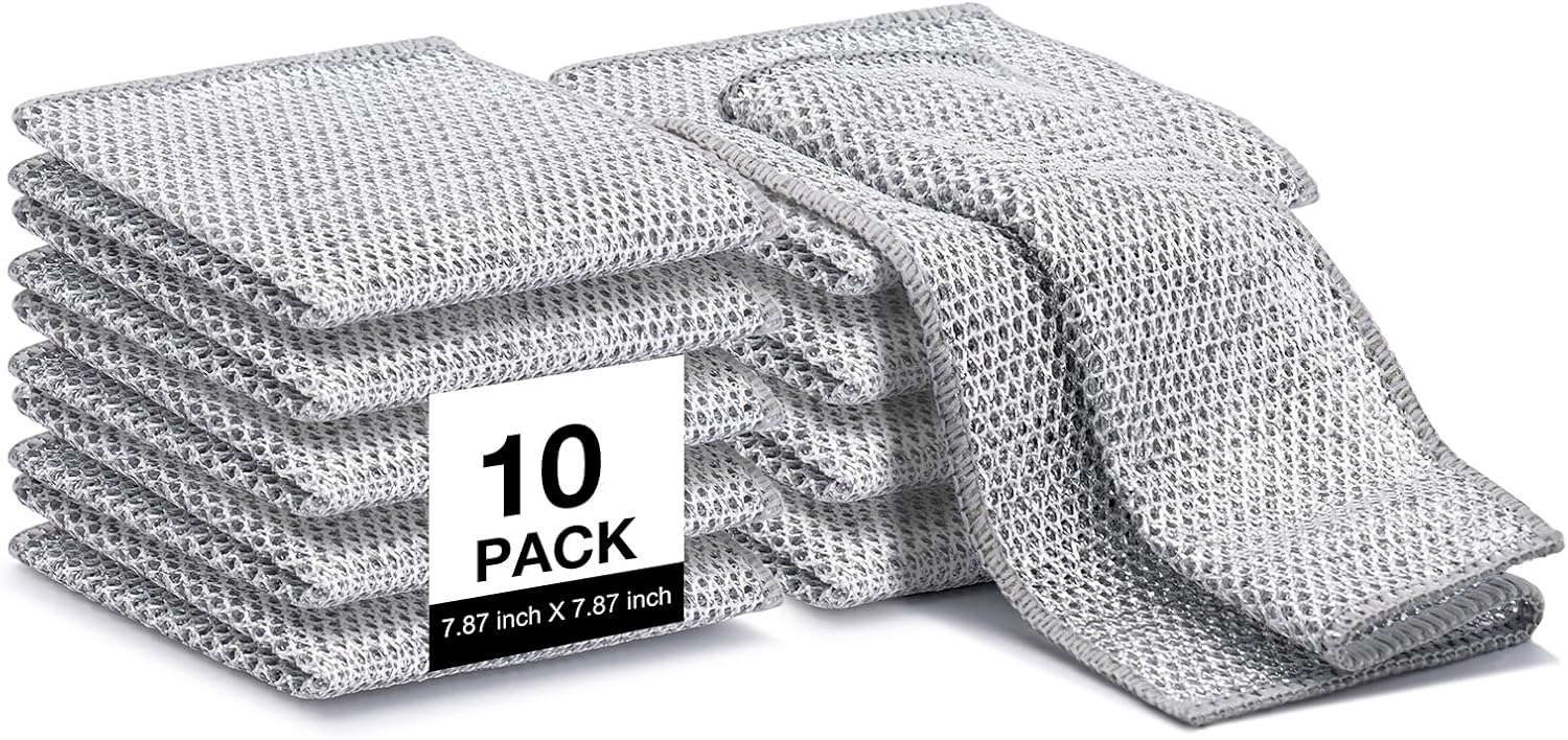 Inkhut Non Scratch Wire Dishcloth, Multipurpose Wire Dishwashing Rag for Wet and Dry