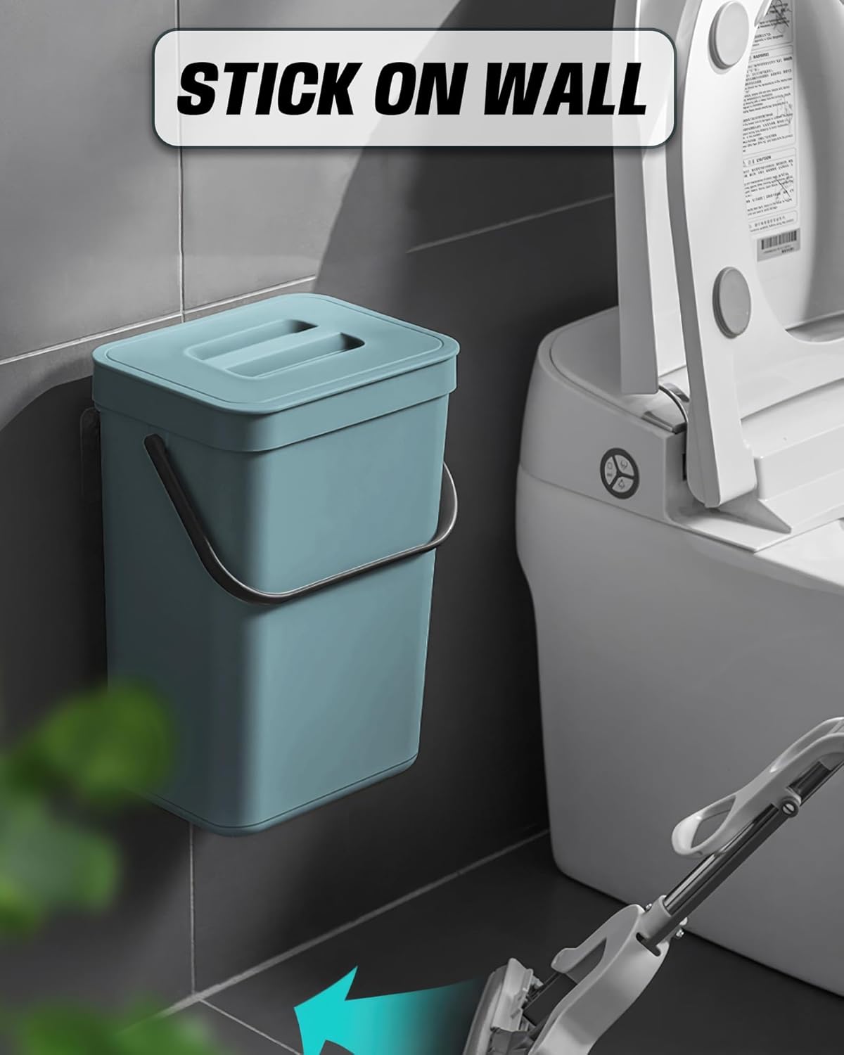 Kitchen Compost Bin - 3.2 Gallons Hanging Trash Can with Lid for Kitchen Bathroom, Under Sink Trash