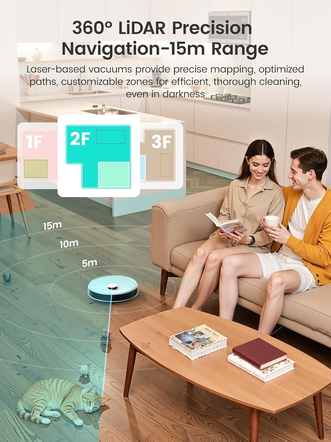 Lefant Robot Vacuum and Mop, 12000Pa Suction, Self Emptying, Auto Mop Washing and Drying for