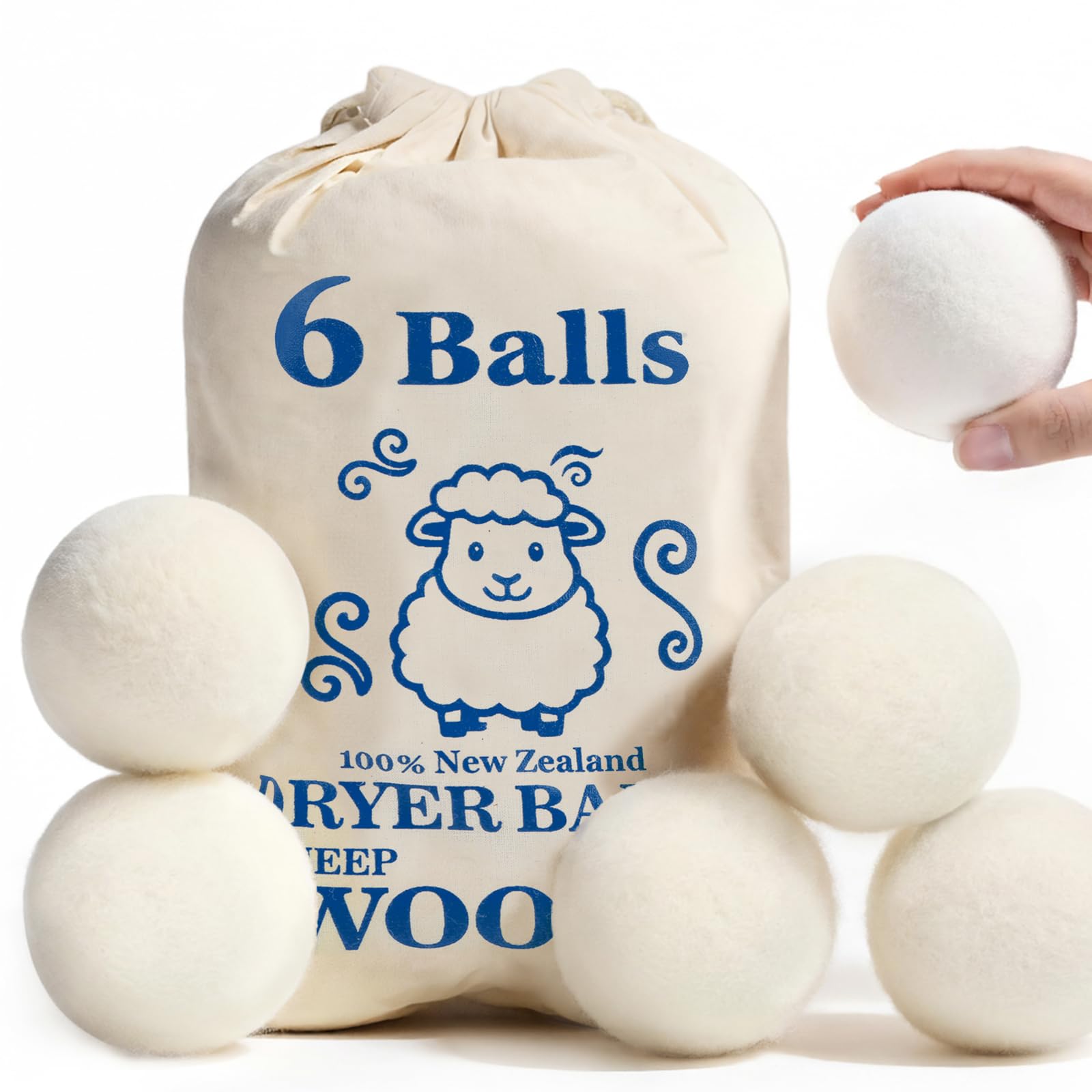 YONSEN Wool Dryer Balls, New Zealand Dryer Balls Laundry Reusable Reduce Static Cling