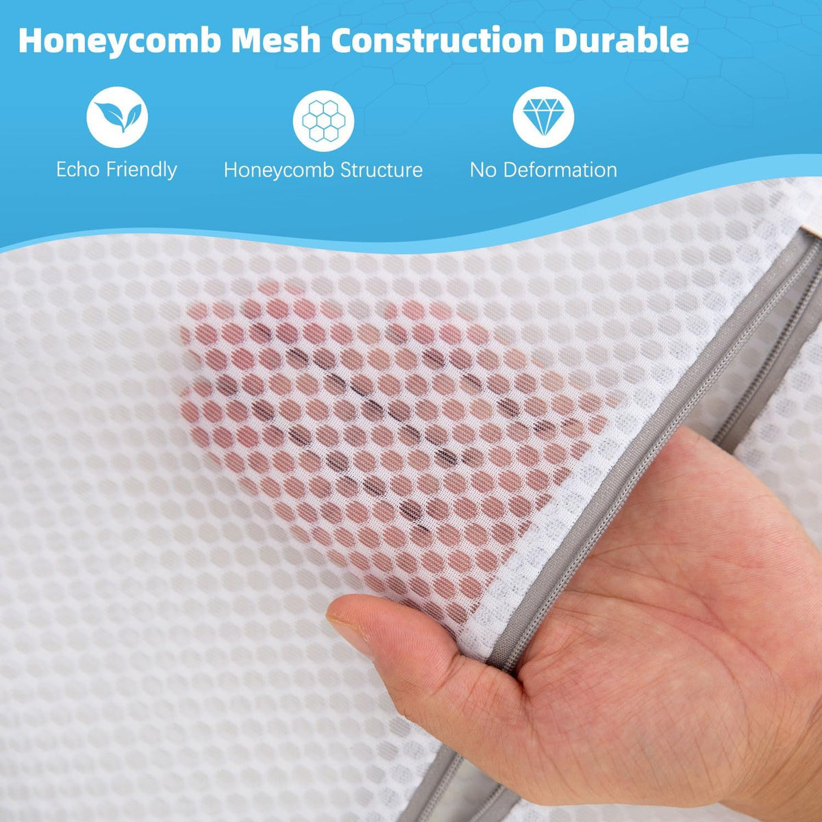 6-Pack Honeycomb Mesh Laundry Bags for Delicates - 12x16 Inches Medium Washing Bags for Bras