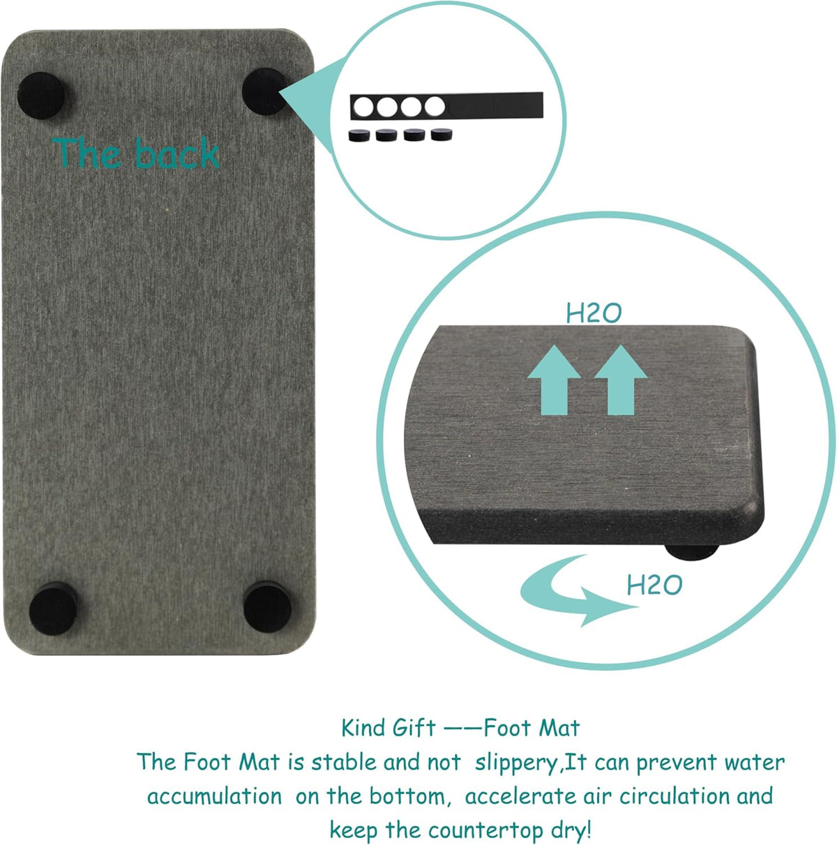 2 Pcs Water Absorbing Stone Trays, Kitchen/Bathroom Sink Soap Dish, Diatomite Tray Used for Hand