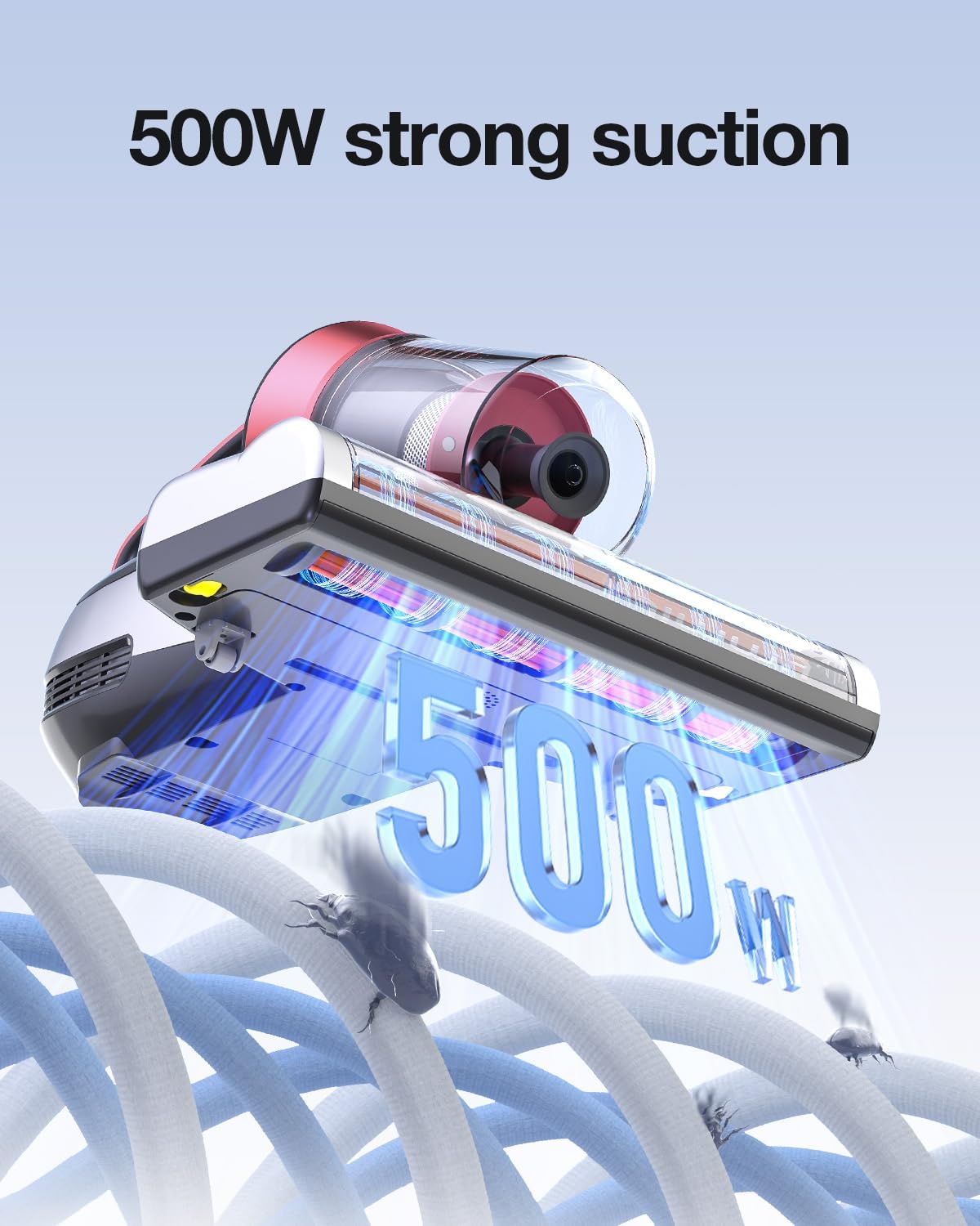 Jimmy Mattress Vacuum Cleaner, Bed Vacuum Cleaner with UV-C Light & Ultrasonic, 15Kpa Suction 500W