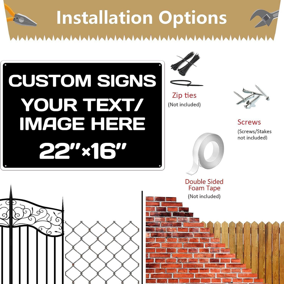 custom signs,custom,Aluminum Weatherproof Metal Sign,Multiple Sizes,Custom Personalized Text And