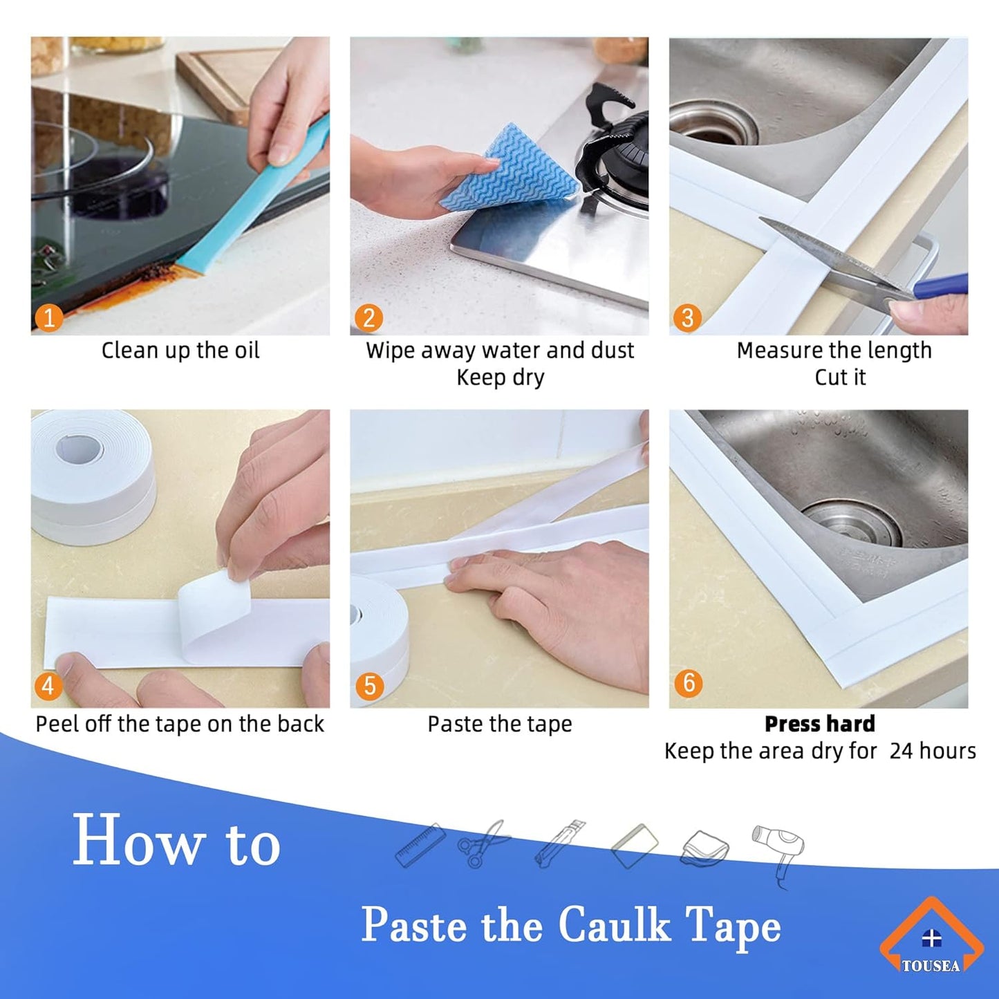 Caulk Tape Self Adhesive,Caulking Tape for Bathroom Sealant Strip Caulk Strip,Waterproof Caulking