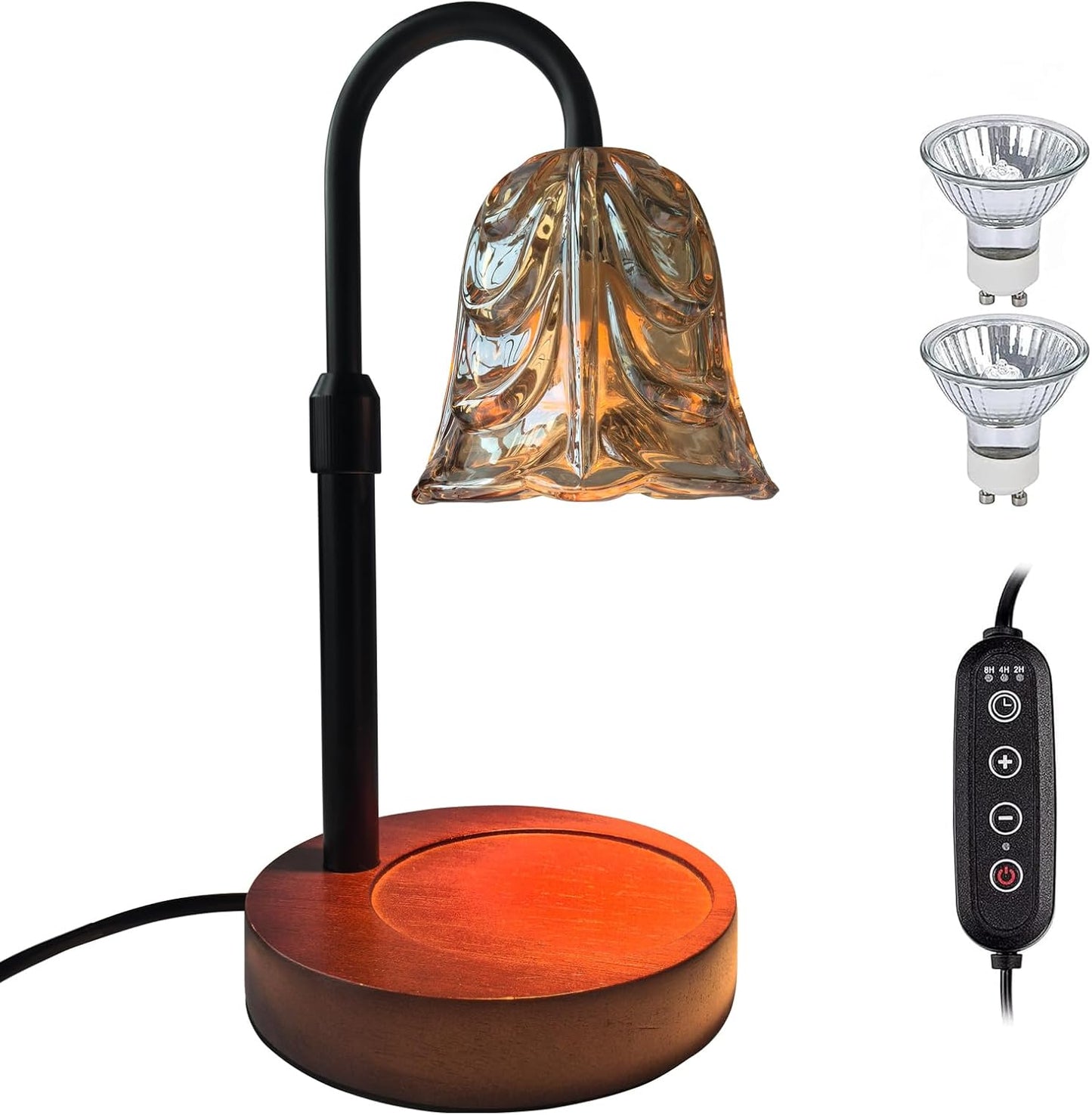 Candle Warmer Lamp with Timer and Dimmer - Adjustable Height Wax Melt Warmer, 4 Brightness Levels