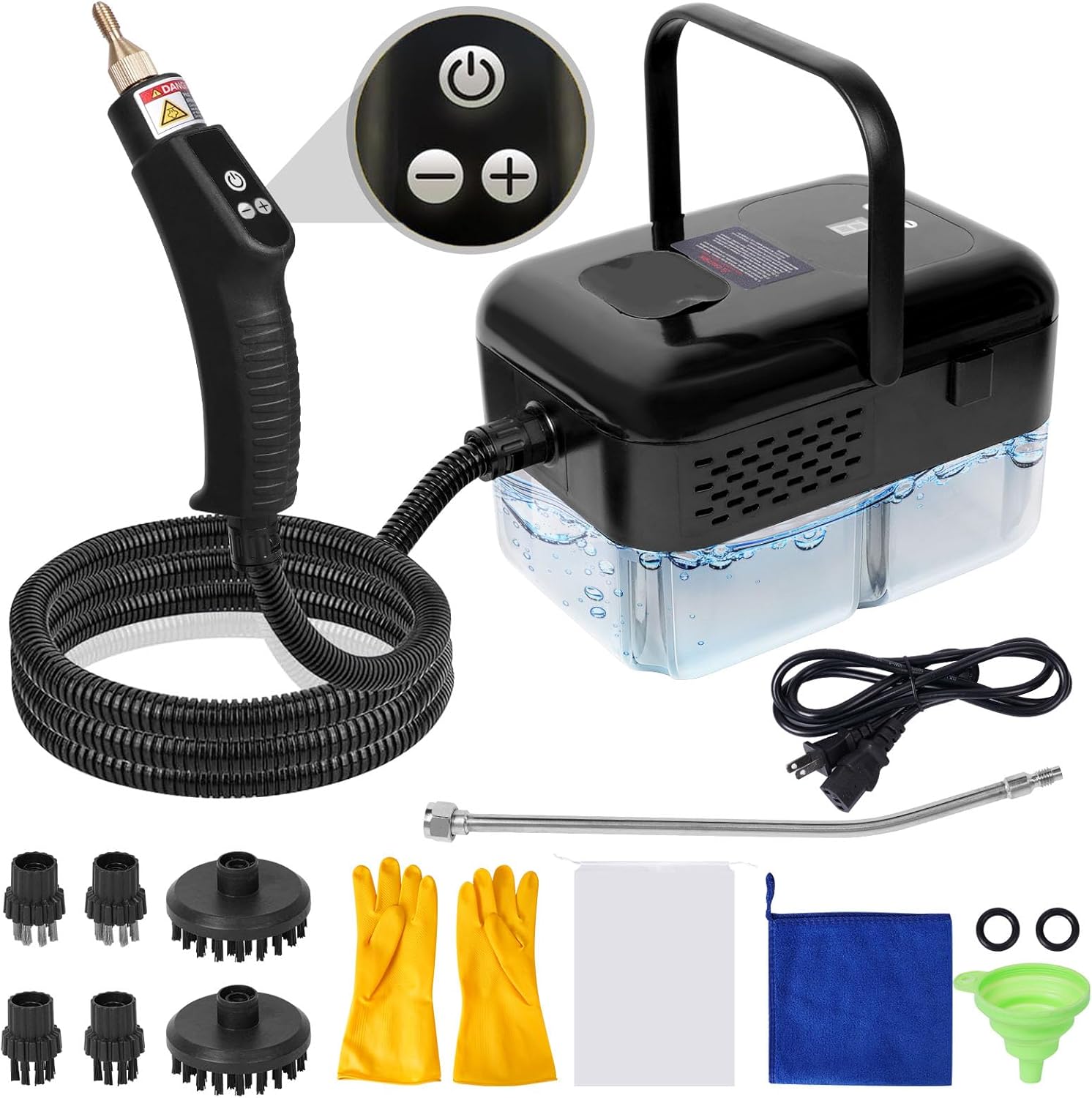15 in 1 Handheld Steam Cleaner with Handle Button Control, 2500W High Pressure Steamer for Cleaning