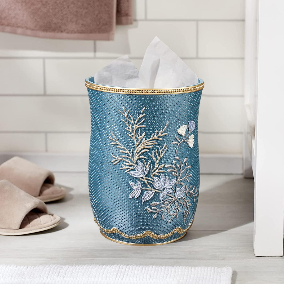 Zahari Home Decorative Trash Can for Bathroom, Office & Bedroom - 2.1 Gallons Stylish & Small Trash