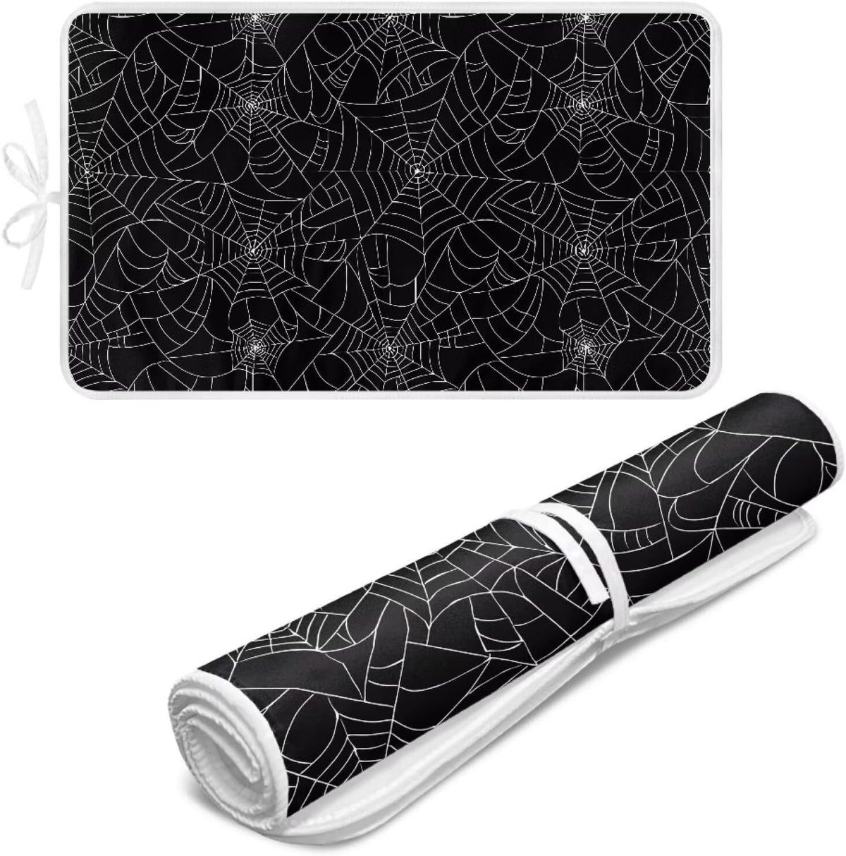 Spider Web Ironing Mat Black Heat Resistant Ironing Blanket Thick Portable Travel Ironing Pad for