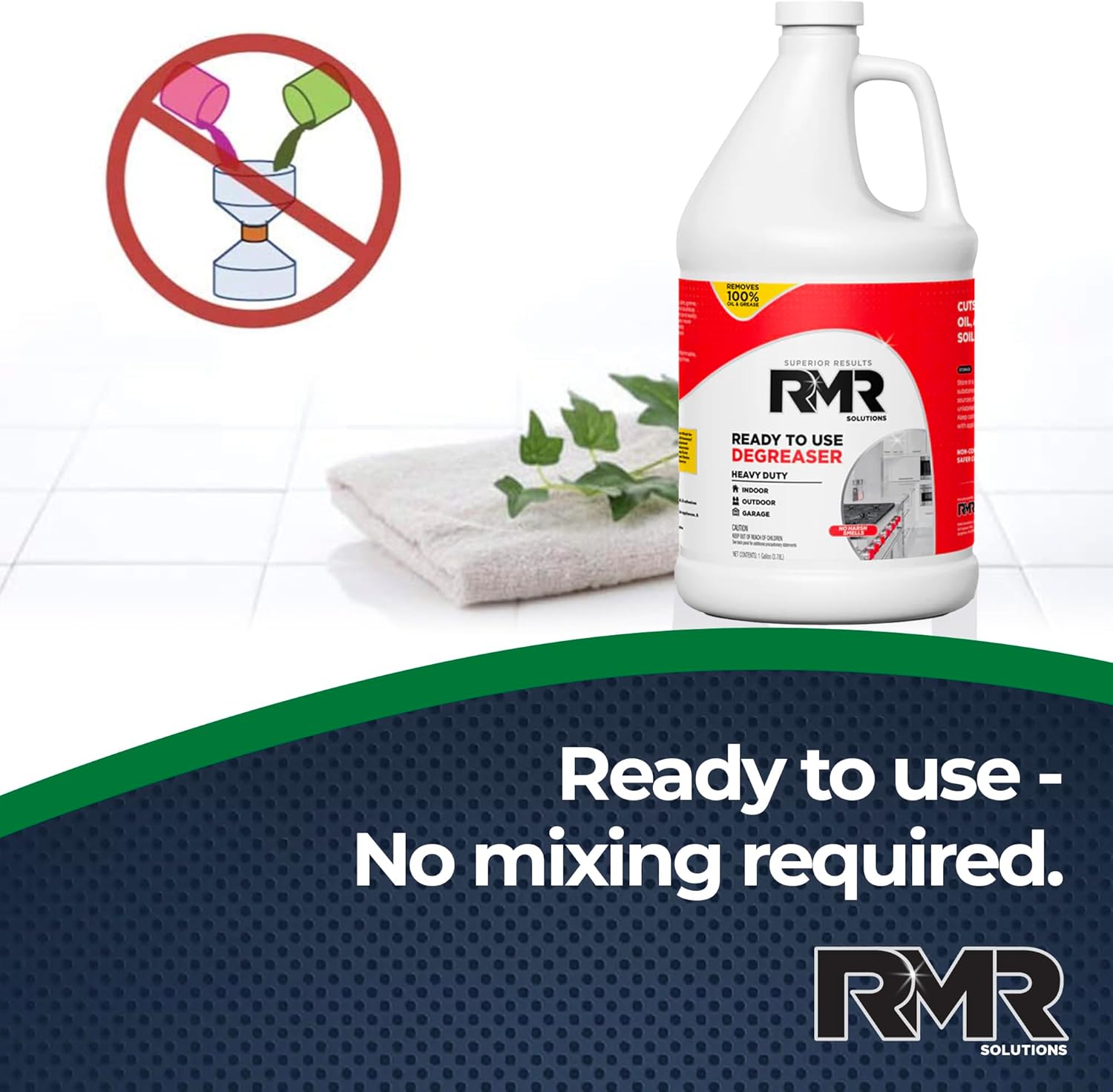 RMR Degreaser and Cleaner - Ready to Use Indoor/Outdoor Formula Works on Contact, For Heavy-Duty