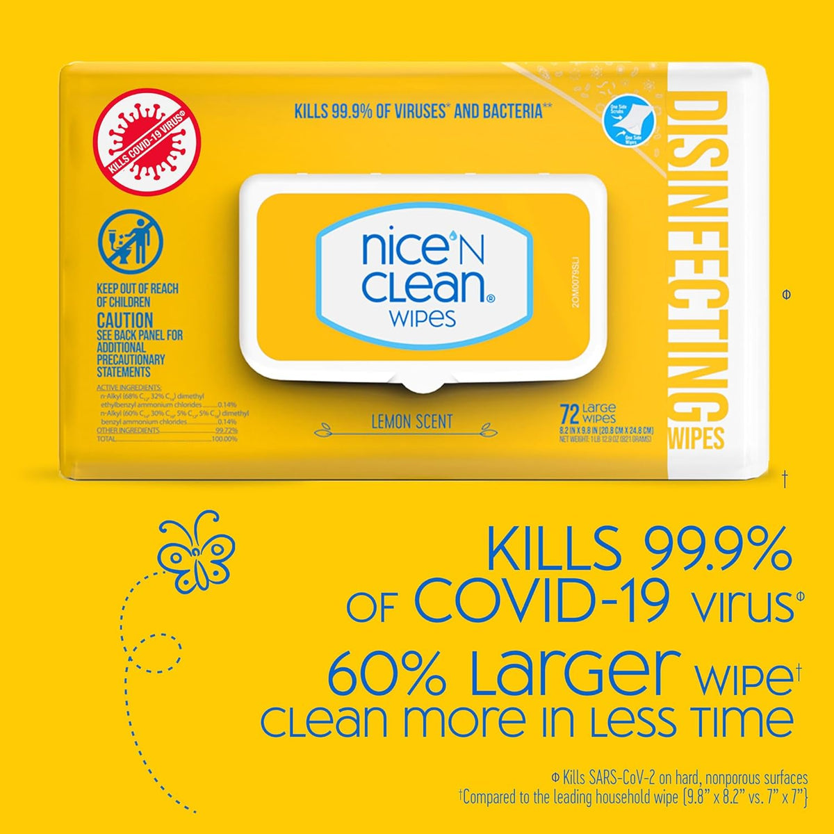 Nice 'N Clean Disinfecting Surface Wipes 304ct | Cleans & Disinfects Home & Kitchen Surfaces |