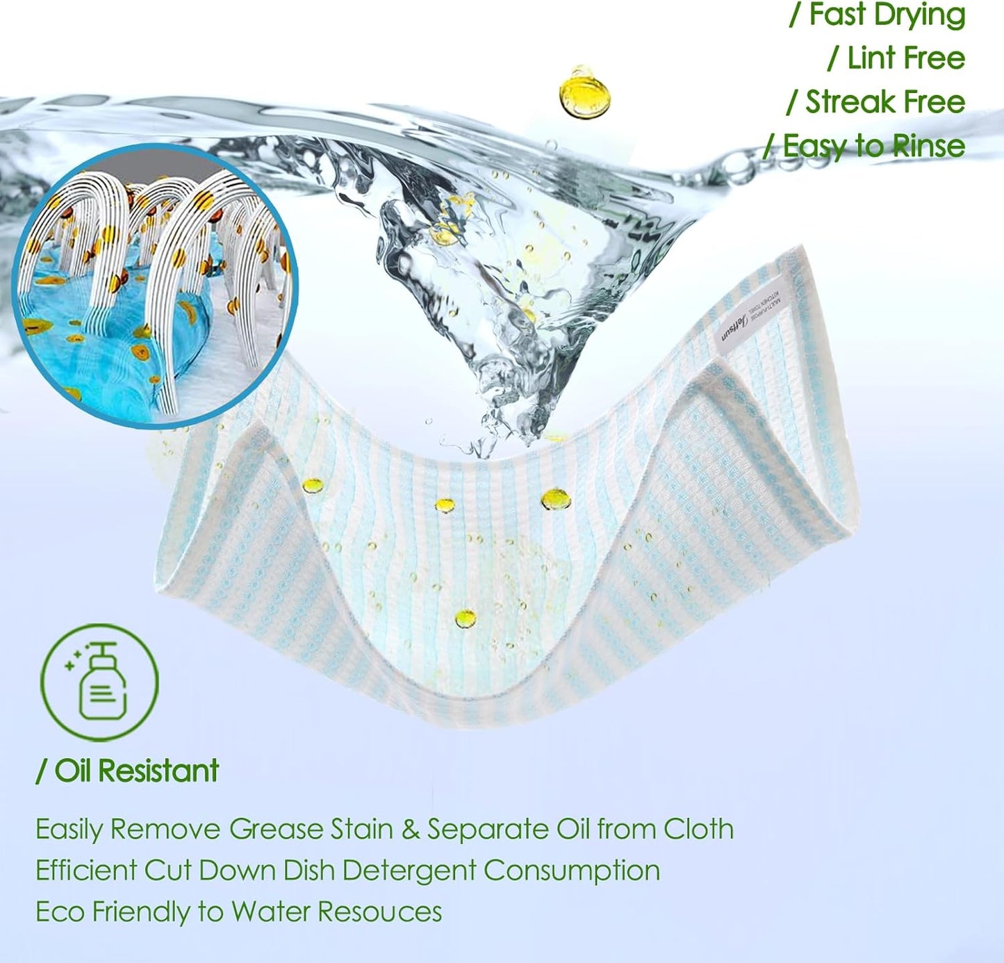 Kitchen Washcloths 6 Pack, 10x14 Inch Small Dish Cloth for Washing Dishes, Lint Free Fast Dry