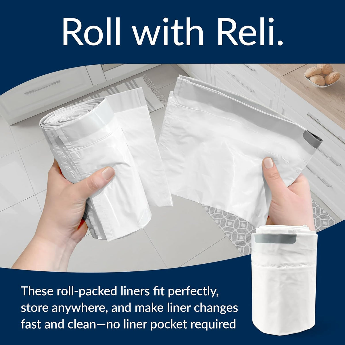 Reli. SuperFit Code Q (225 Count) | Compatible with Simplehuman Code Q | Custom Fit Liners |