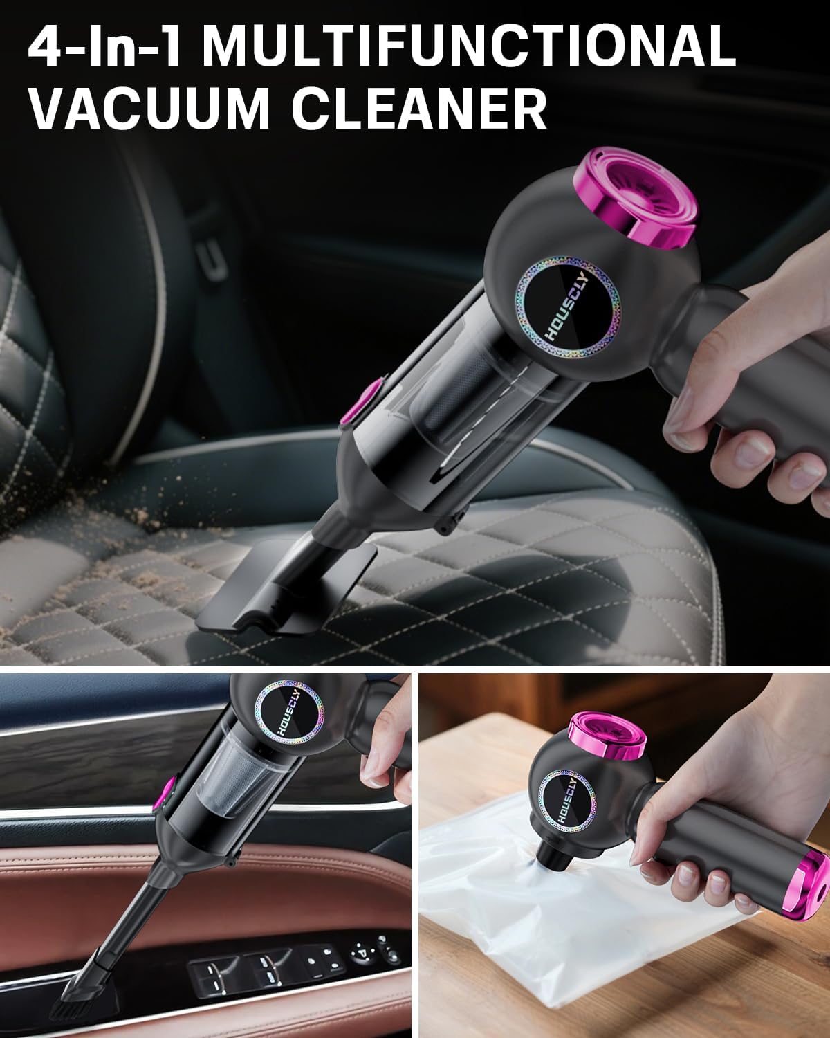 Handheld Car Vacuum Portable Cordless 25000Pa High Power Small Mini Hand Vacuum Cleaner