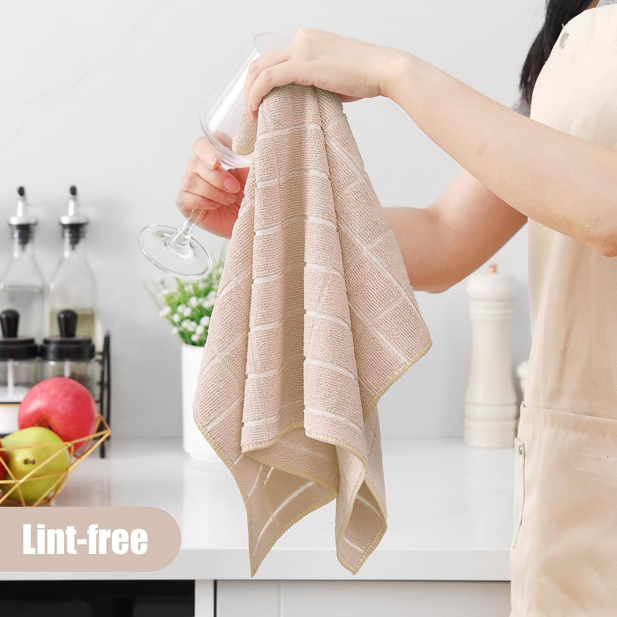 Homaxy Microfiber Kitchen Towels and Dishcloths Set, 12 Pack Soft and Absorbent Dish Hand Towels