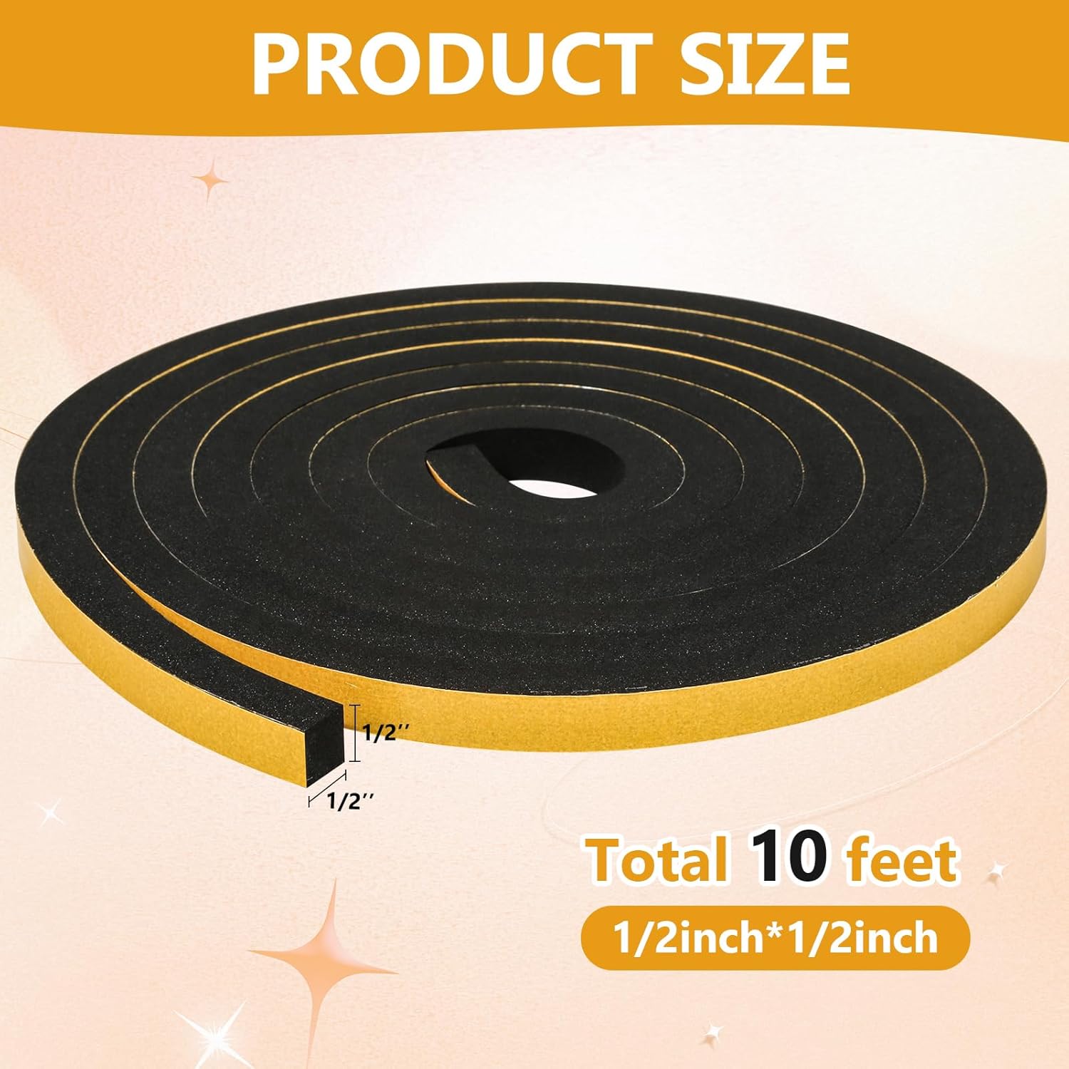 Weather Stripping Seal for Door Window, High Density Foam Tape, Soundproofing, Insulation Strip
