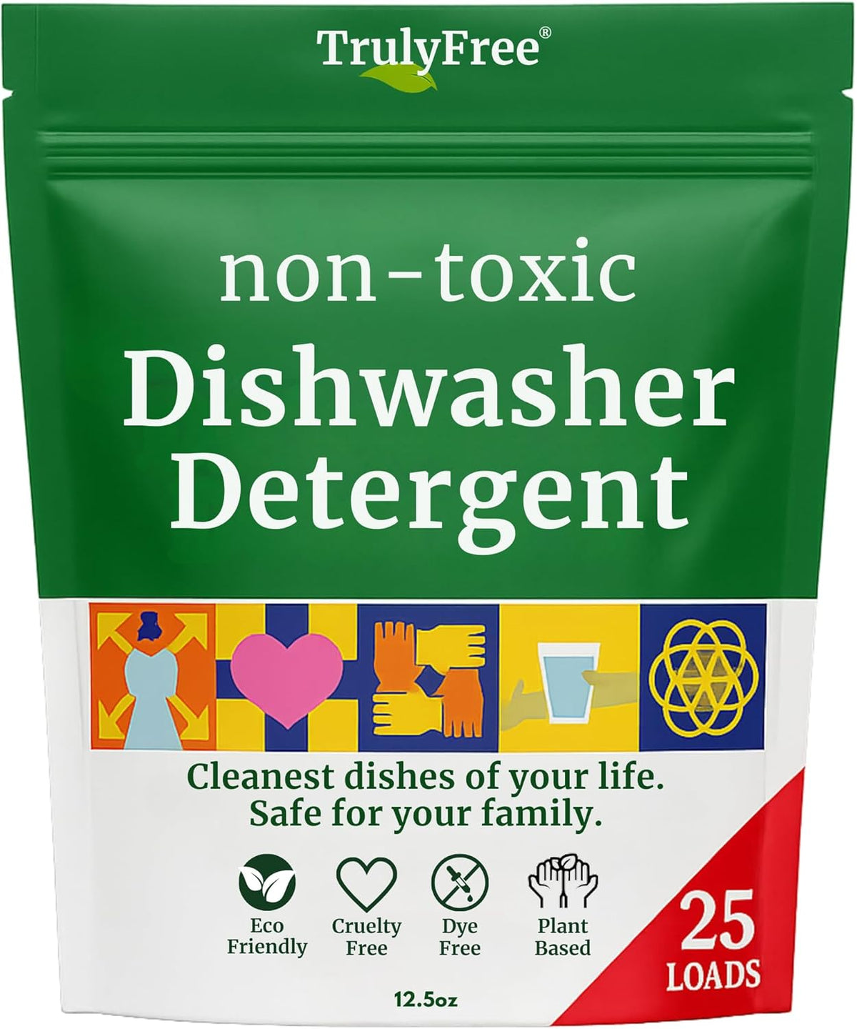 Truly Free Dishwasher Detergent Powder | Natural Dish Detergent, Dishwasher Soap | Plastic Free