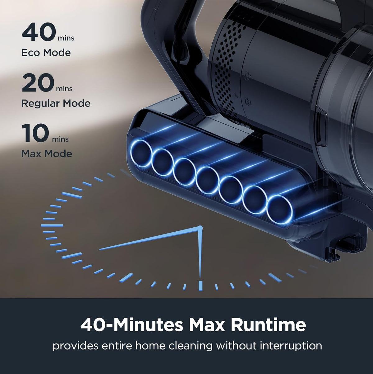 Eureka RapidClean Pro NEC280TL Cordless Stick Vacuum Cleaner – Lightweight 5.3 lbs, 40-Min Runtime