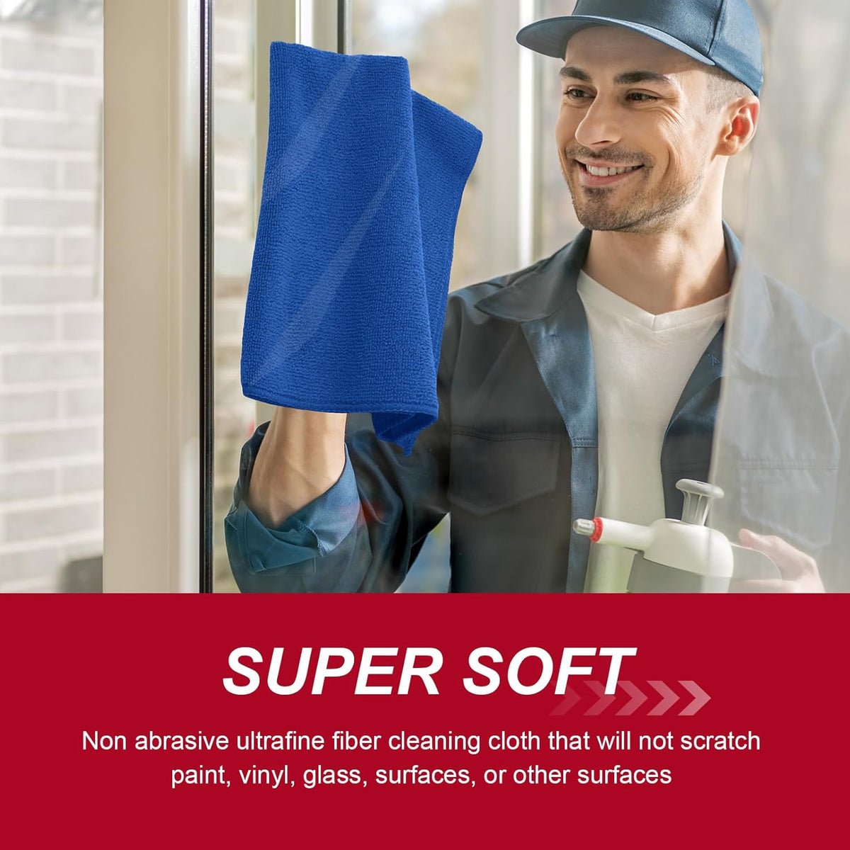 200 Pcs Microfiber Cleaning Cloth 16x16 Inch Microfiber Towels for Car Ultra Absorbent Cleaning