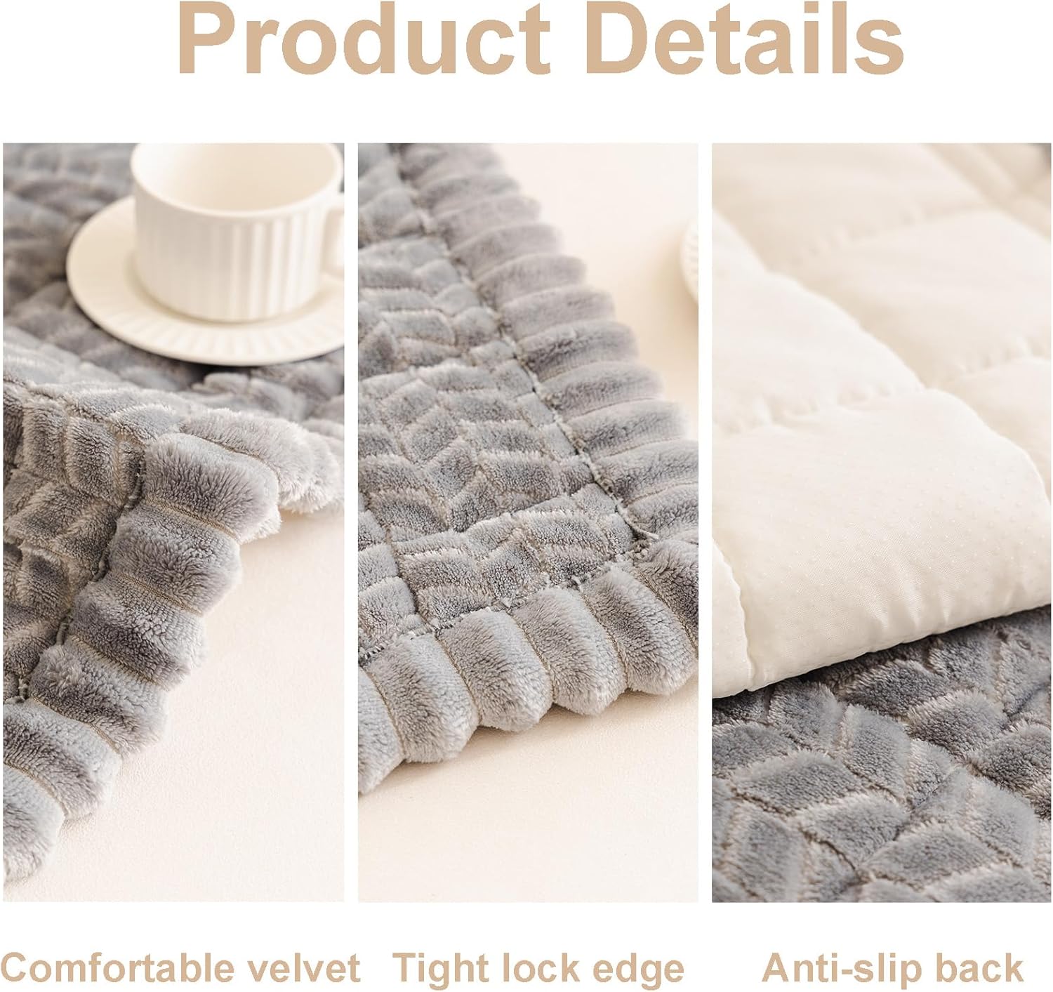 Pet Couch Cover Protector Sofa Covers for Pets Washable Non Slip Couches and Sofas Dog Mat (Grey