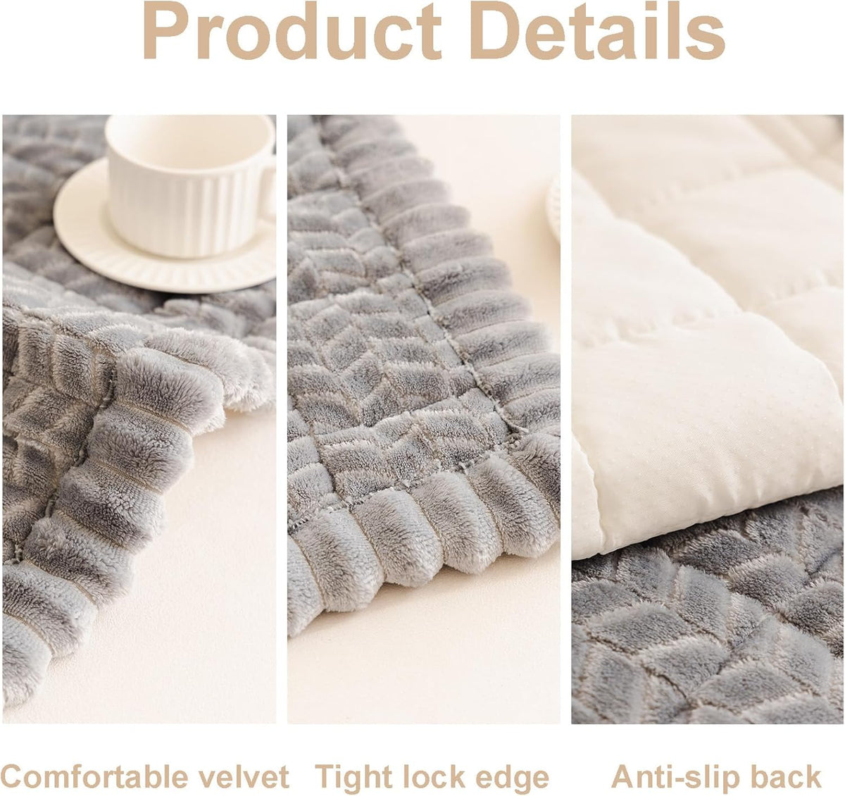 Pet Couch Cover Protector Sofa Covers for Pets Washable Non Slip Couches and Sofas Dog Mat (Grey