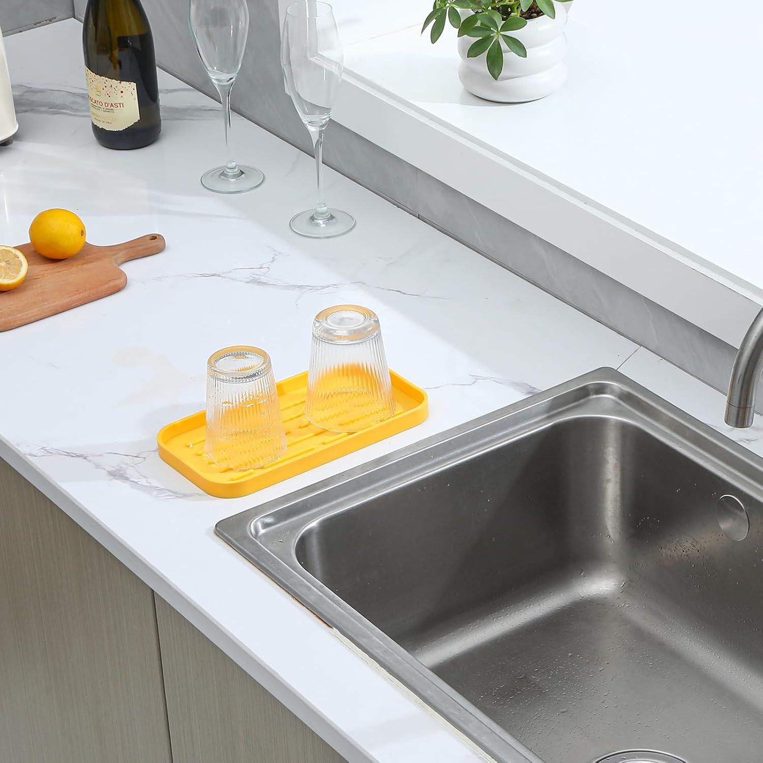 Silicone Kitchen Sink Organizer Tray for Multiple Usage,Easy Clean,Eco-Friendly Sponges Holder for