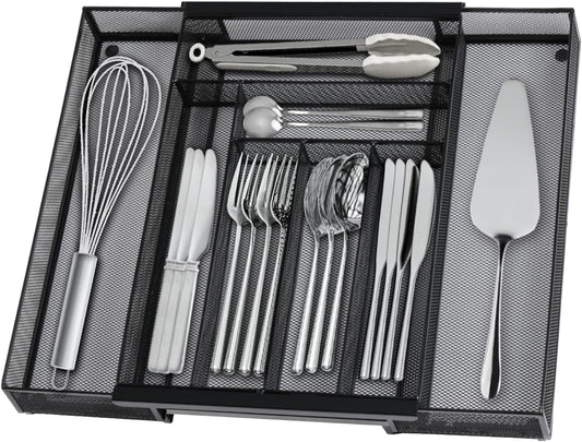 Silverware Organizer Metal Mesh, Large Drawer Organizer, Utensil Cutlery Tray for kitchen drawers