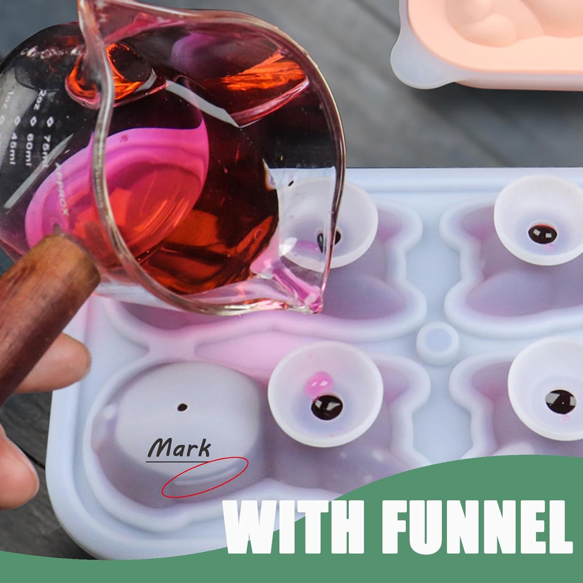 French Bulldog Gifts 3D Ice Cube Mold, Admaison Ice Cube Tray with Funnel for Cocktails