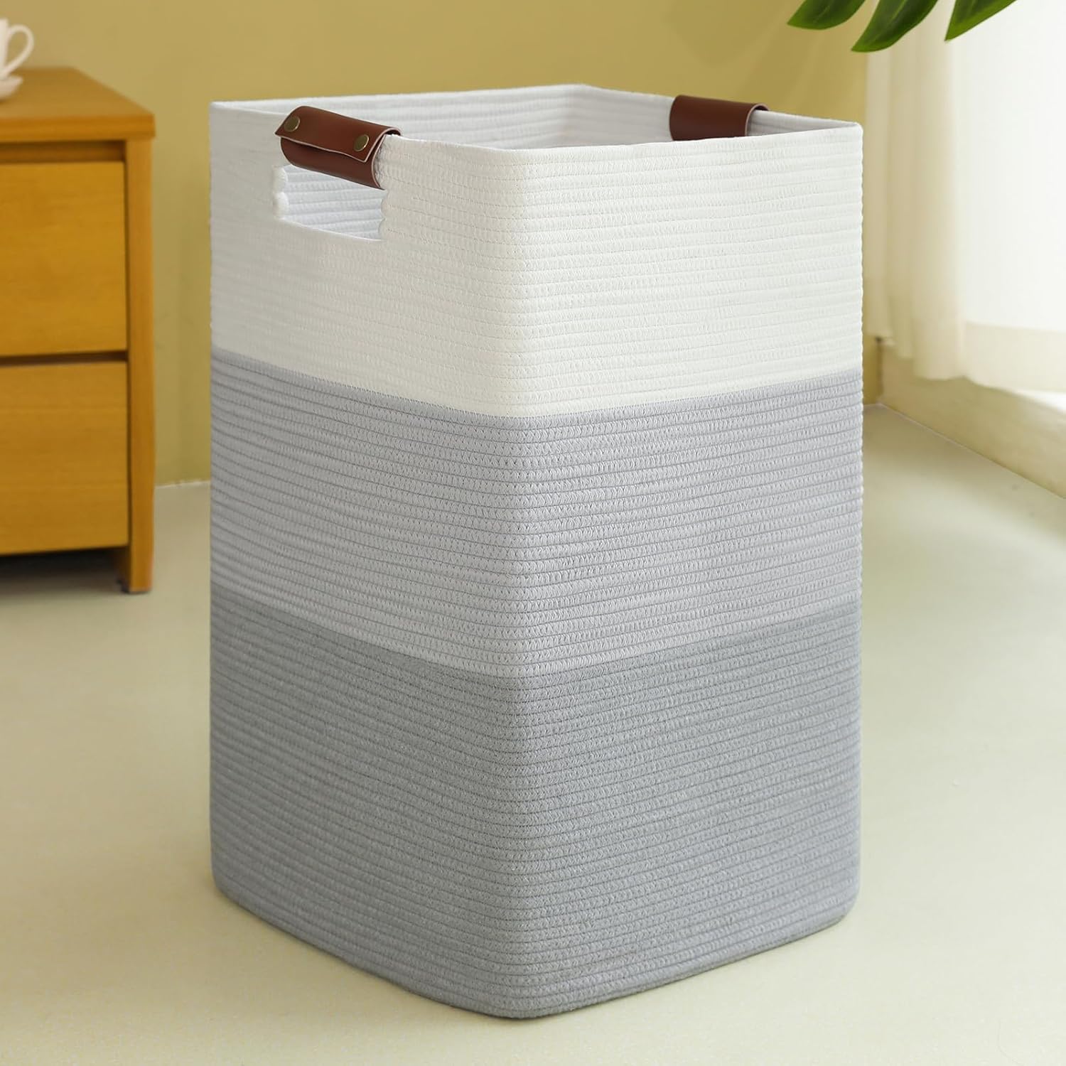 Laundry Hamper 96L Extra Large Laundry Basket, Woven Blanket Basket, Cotton Woven Storage Hamper