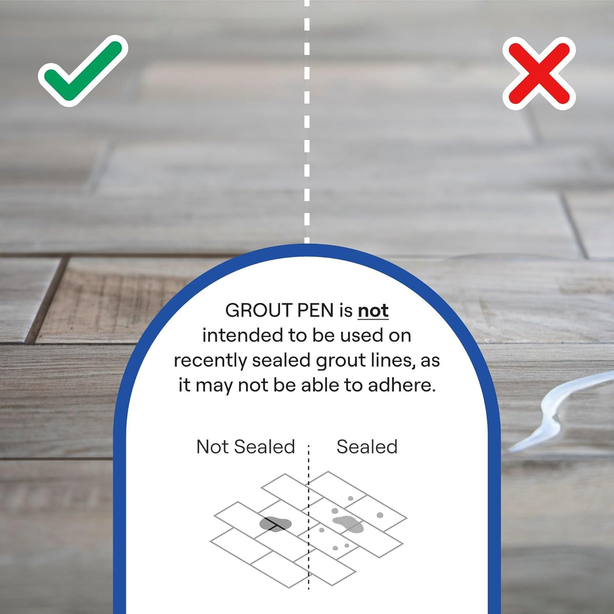 Grout Pen Light Grey Tile Paint Marker: Waterproof Grout Paint, Tile Grout Colorant and Sealer Pen