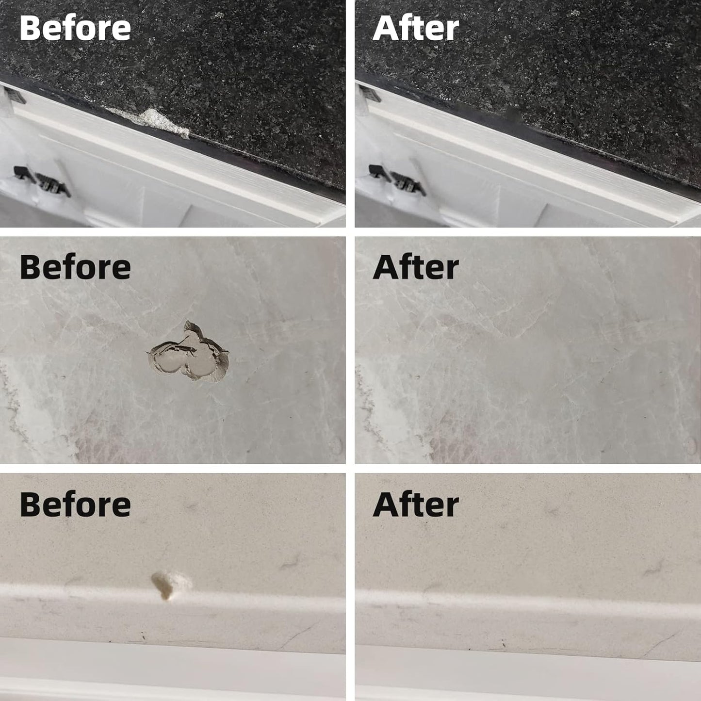 Globalcom Tile and Granite/Marble Repair Kit, Porcelain Stone and Quartz Countertops Repair Kit for