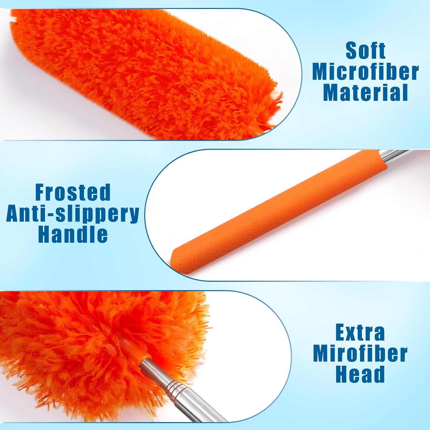 Tanlade 12 Pcs Microfiber Feather Duster for Cleaning 13-31 Inch Extendable Cobweb Dusters Ceiling